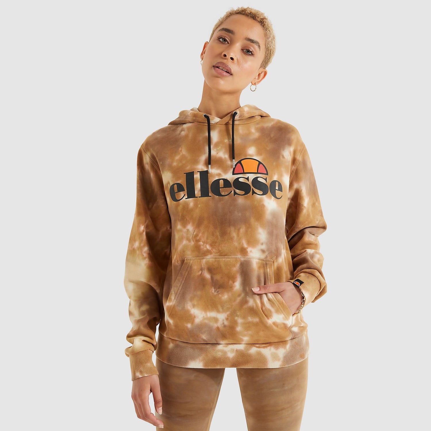 Ellesse tie dye all sale over print boyfriend hoodi
