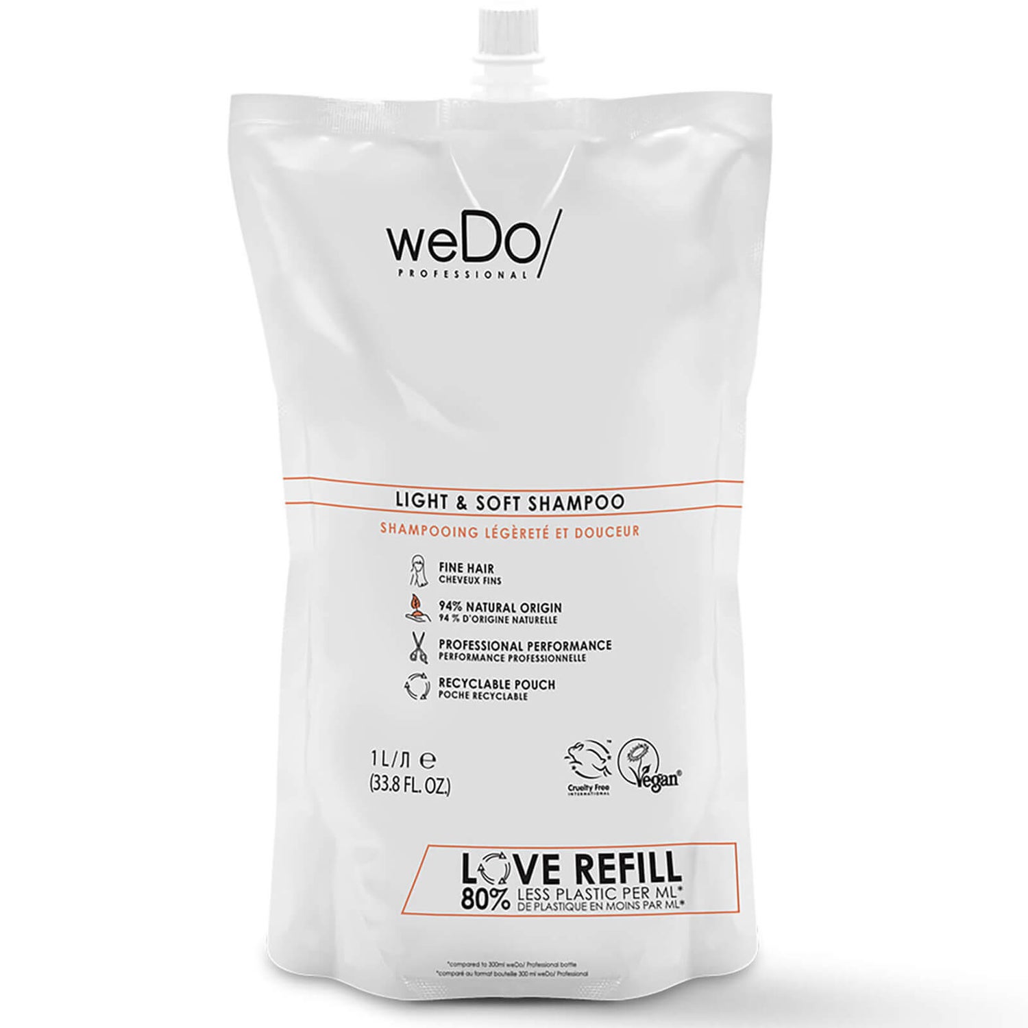 weDo/ Shampoo professionale leggero e morbido in sacchetto 1000ml