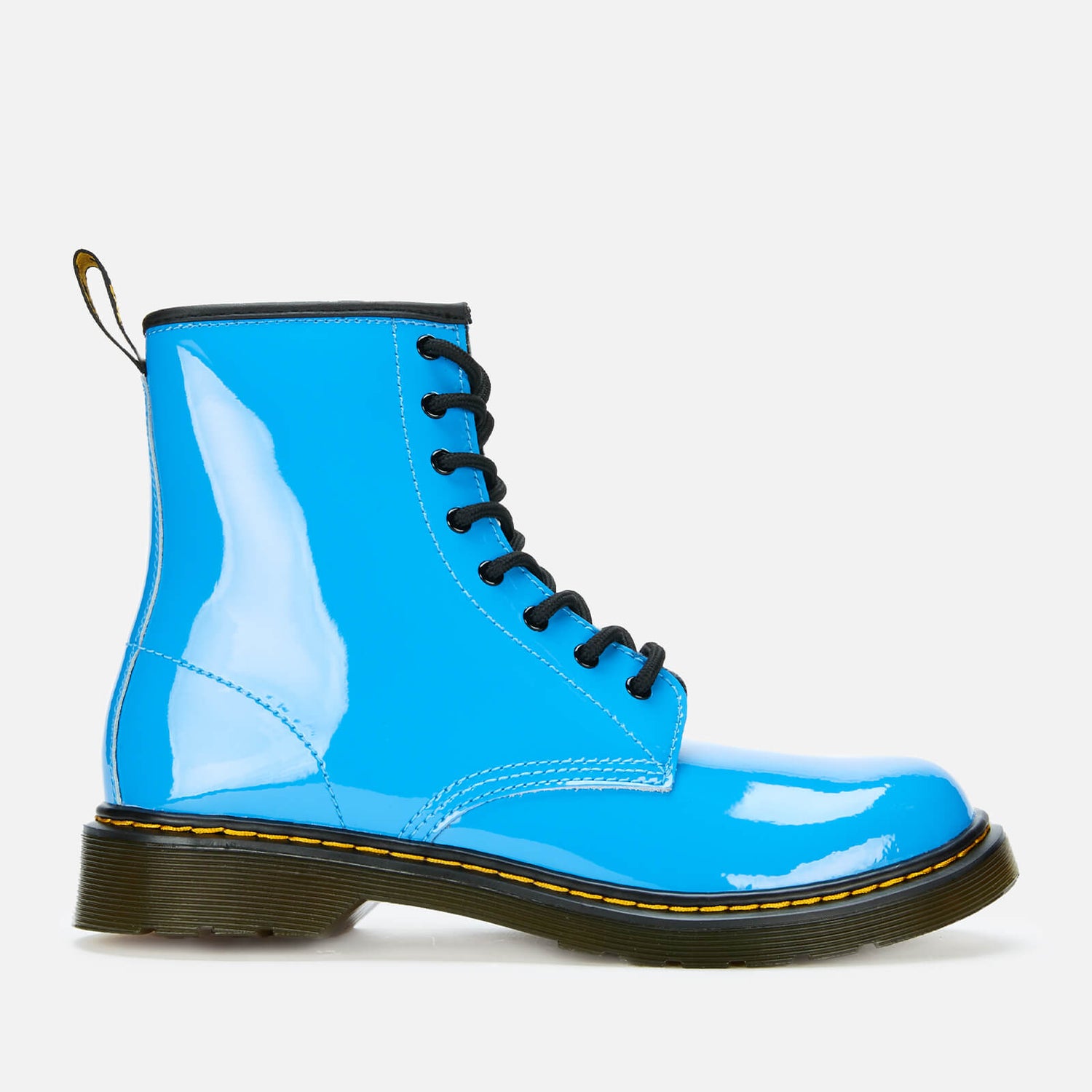 Dr. Martens Youth 1460 Patent Lamper Lace Up Boots - Mid Blue Patent Lamper