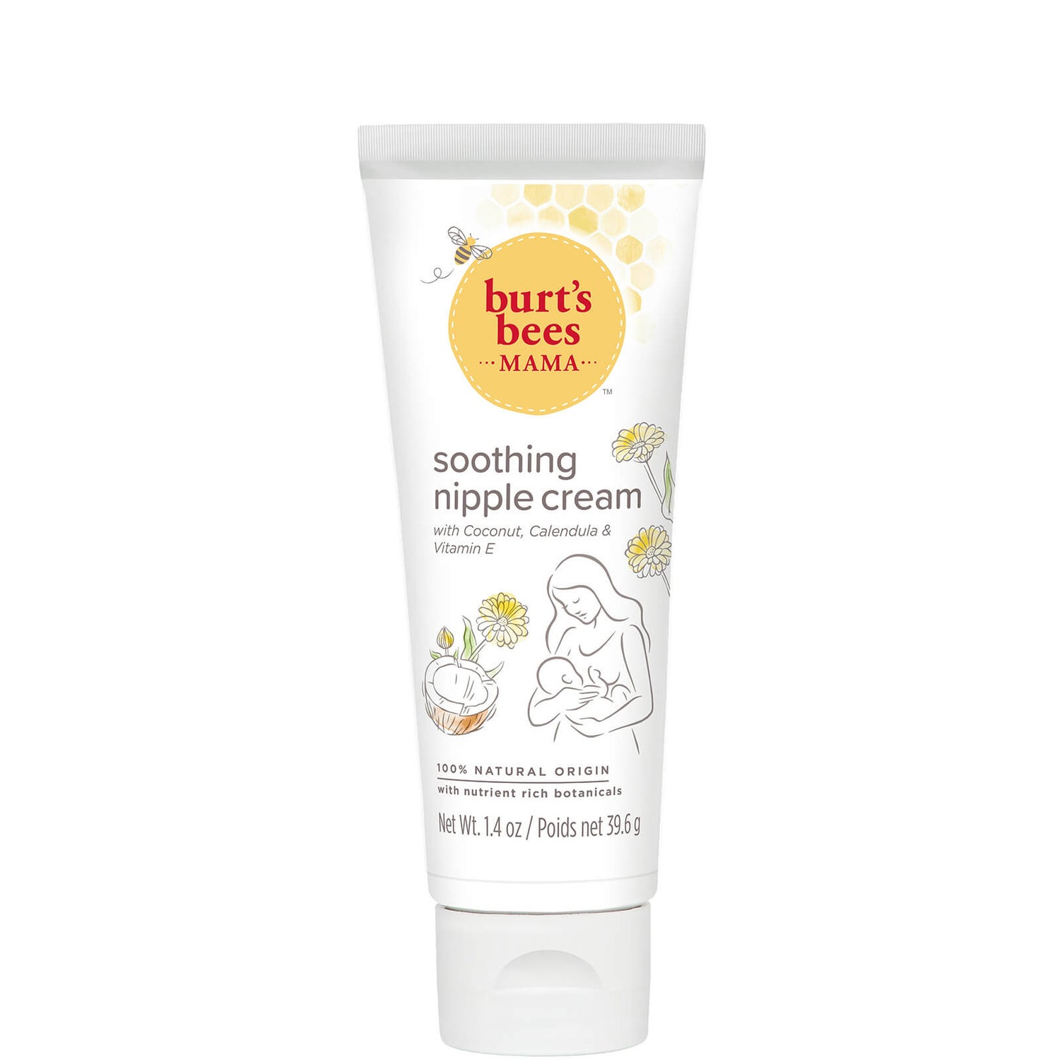 Burt's Bees Mama Beruhigende Brustwarzencreme mit Kokosnuss, Calendula und Vitamin E