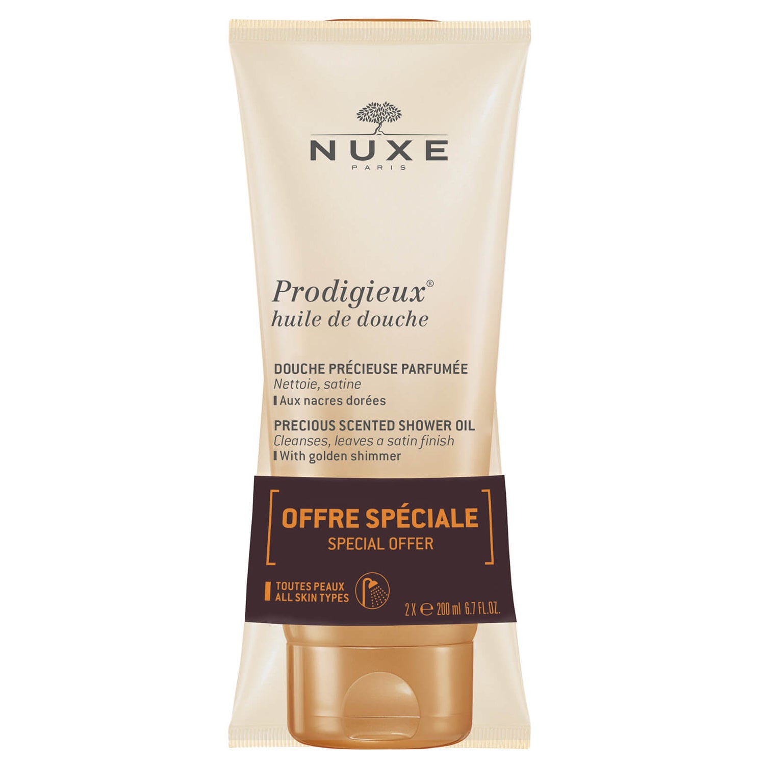 NUXE Prodigieux® Shower Oil Duo 2x200ml (Worth £26.00)