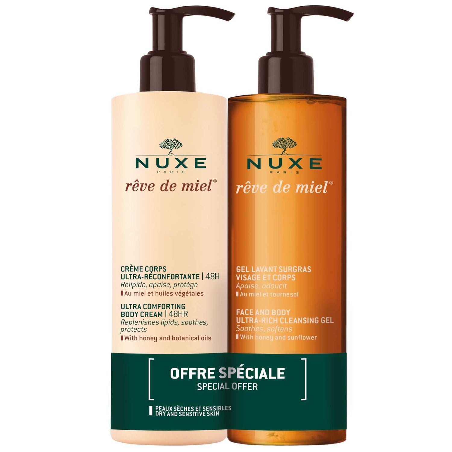 NUXE Duo Face and Body Cleansing Gel + Body Comforting Cream 48H Rêve de Miel®