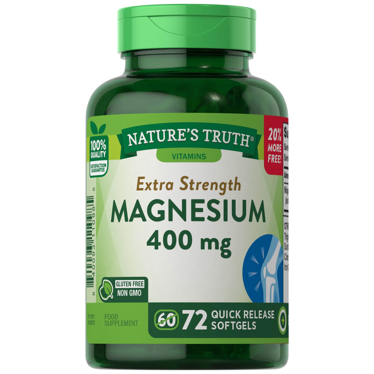 Magnesium 400mg 72 Quick Release Softgels Nature S Truth Uk