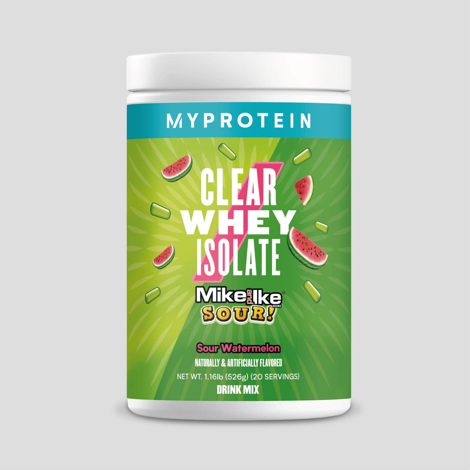 Clear Whey MIKE AND IKE® Flavors - 1.1lb - Sour Watermelon