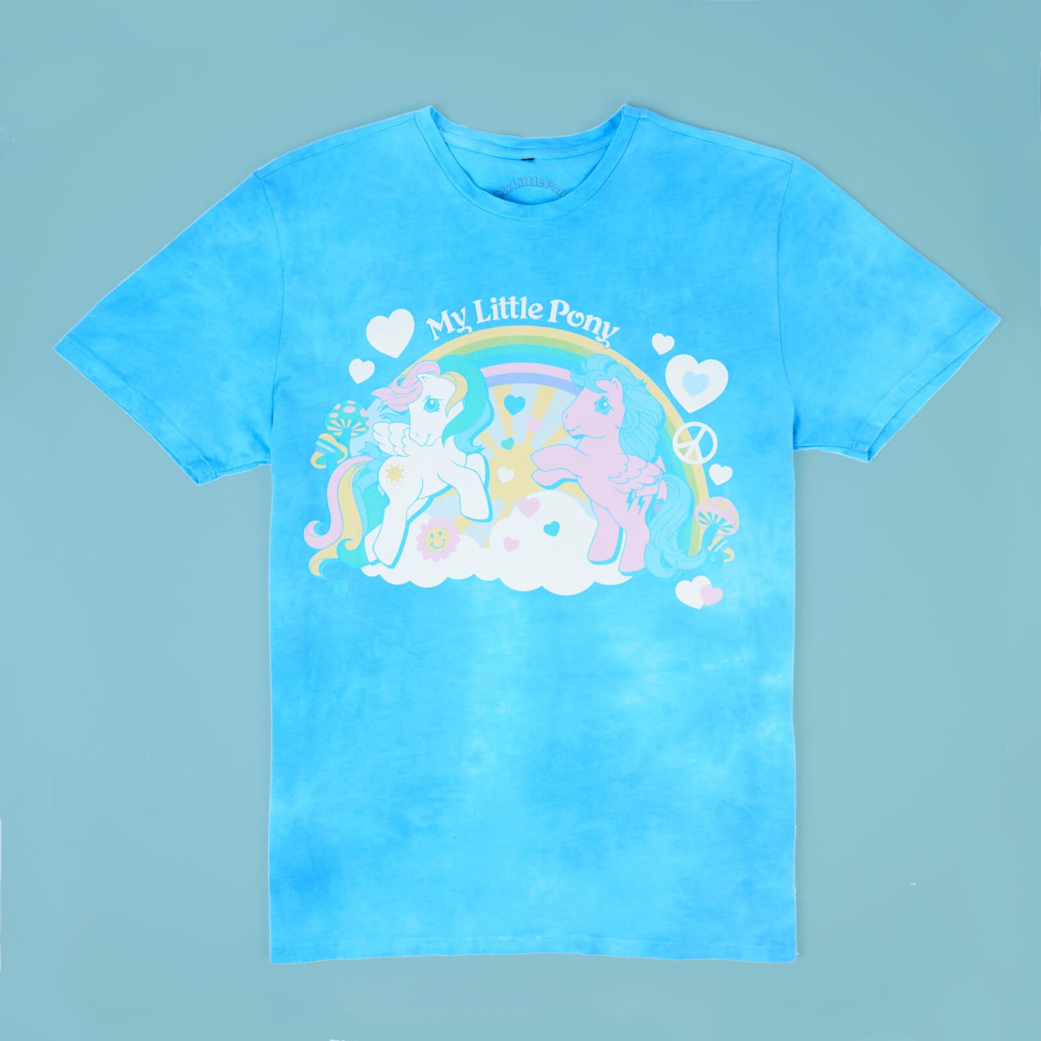 My Little Pony Retro Rainbow Unisex T-Shirt - Turquoise Tie Dye