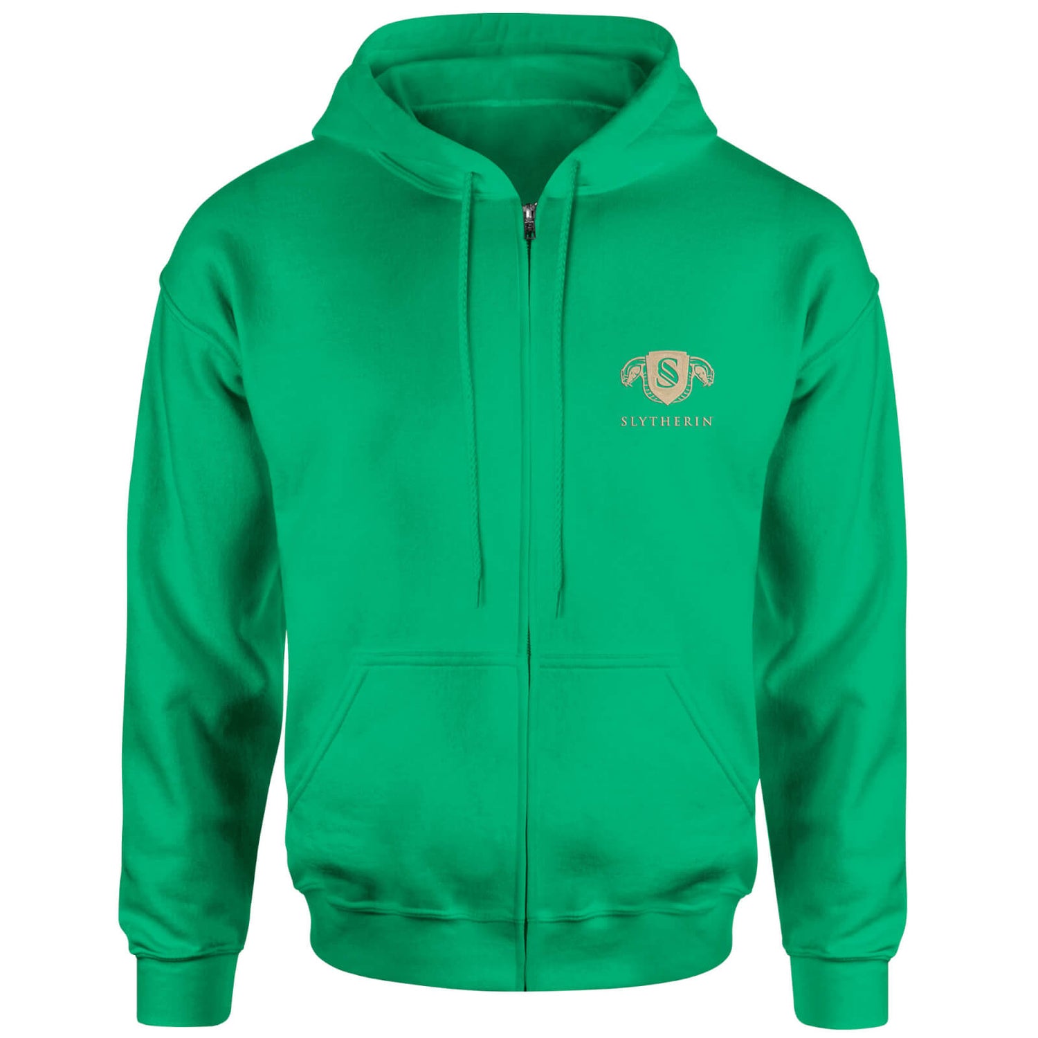Harry Potter Slytherin Embroidered Unisex Zipped Hoodie - Green