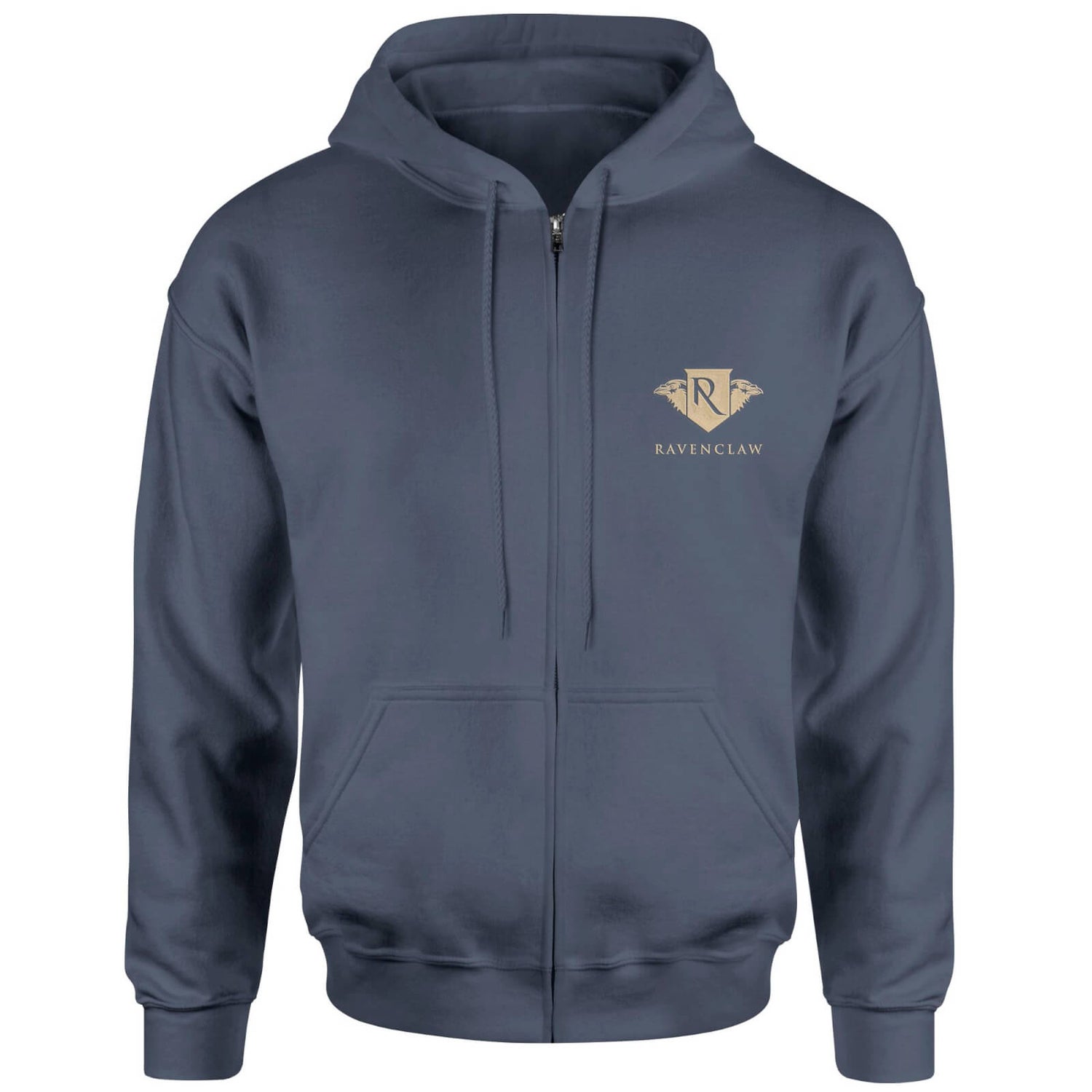 Harry Potter Ravenclaw Embroidered Unisex Zipped Hoodie - Navy