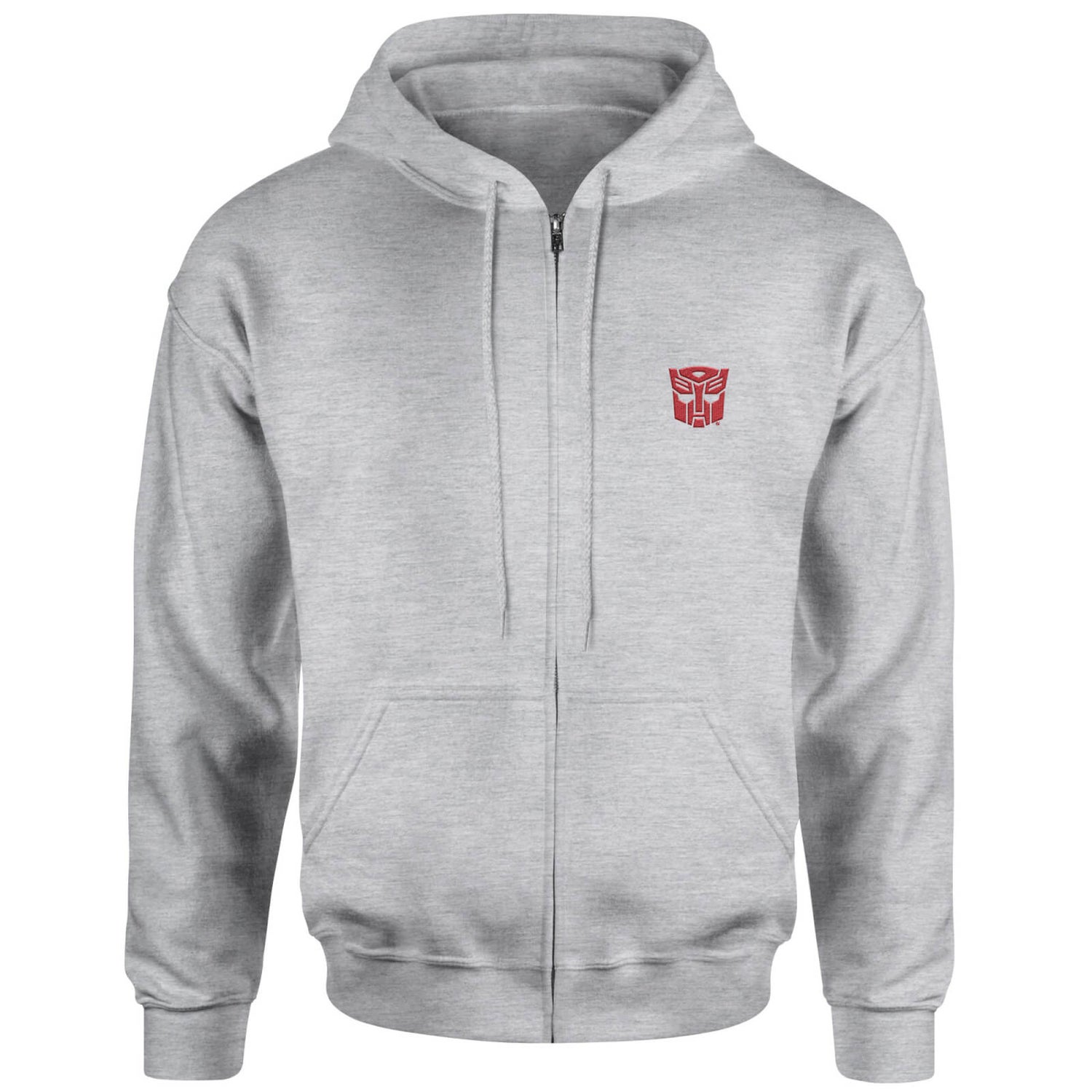 Transformers Autobot Embroidered Unisex Zipped Hoodie - Grey