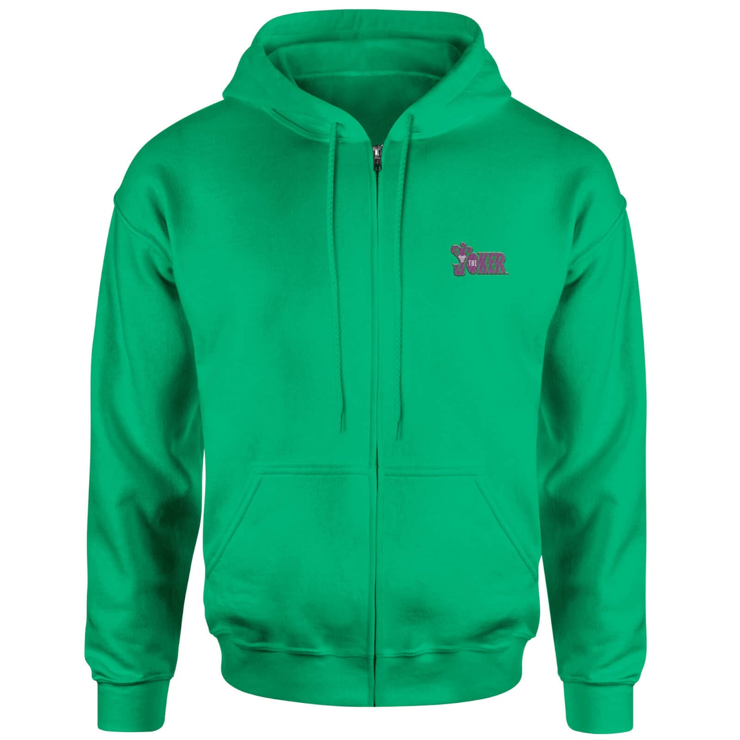 The Joker Embroidered Unisex Zipped Hoodie - Green