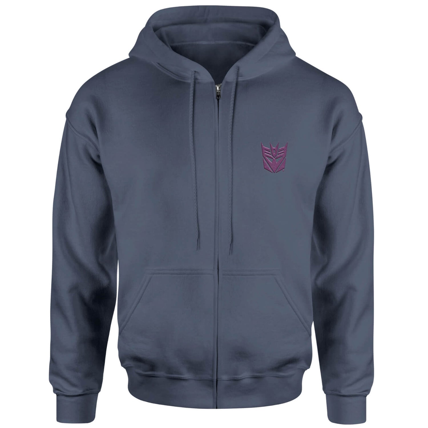 Transformers Decepticon Embroidered Unisex Zipped Hoodie - Navy