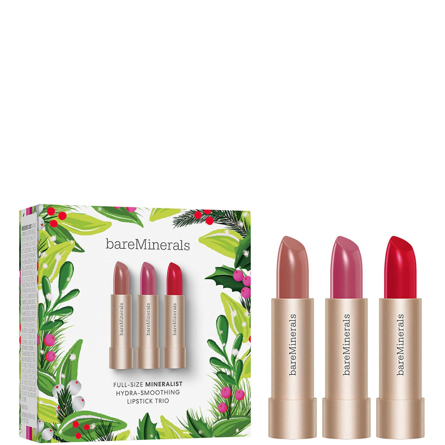 bareMinerals Mineralist Hydra-Smoothing Lipstick Trio -huulipunasetti