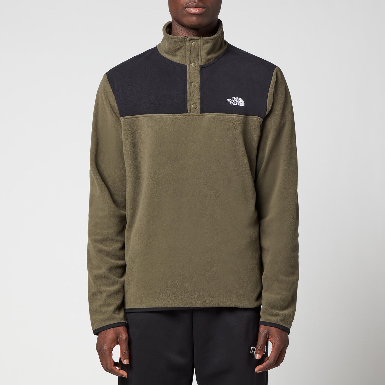 The North Face Men s Tka Glacier Snap Neck Fleece New Taupe Green Black TheHut