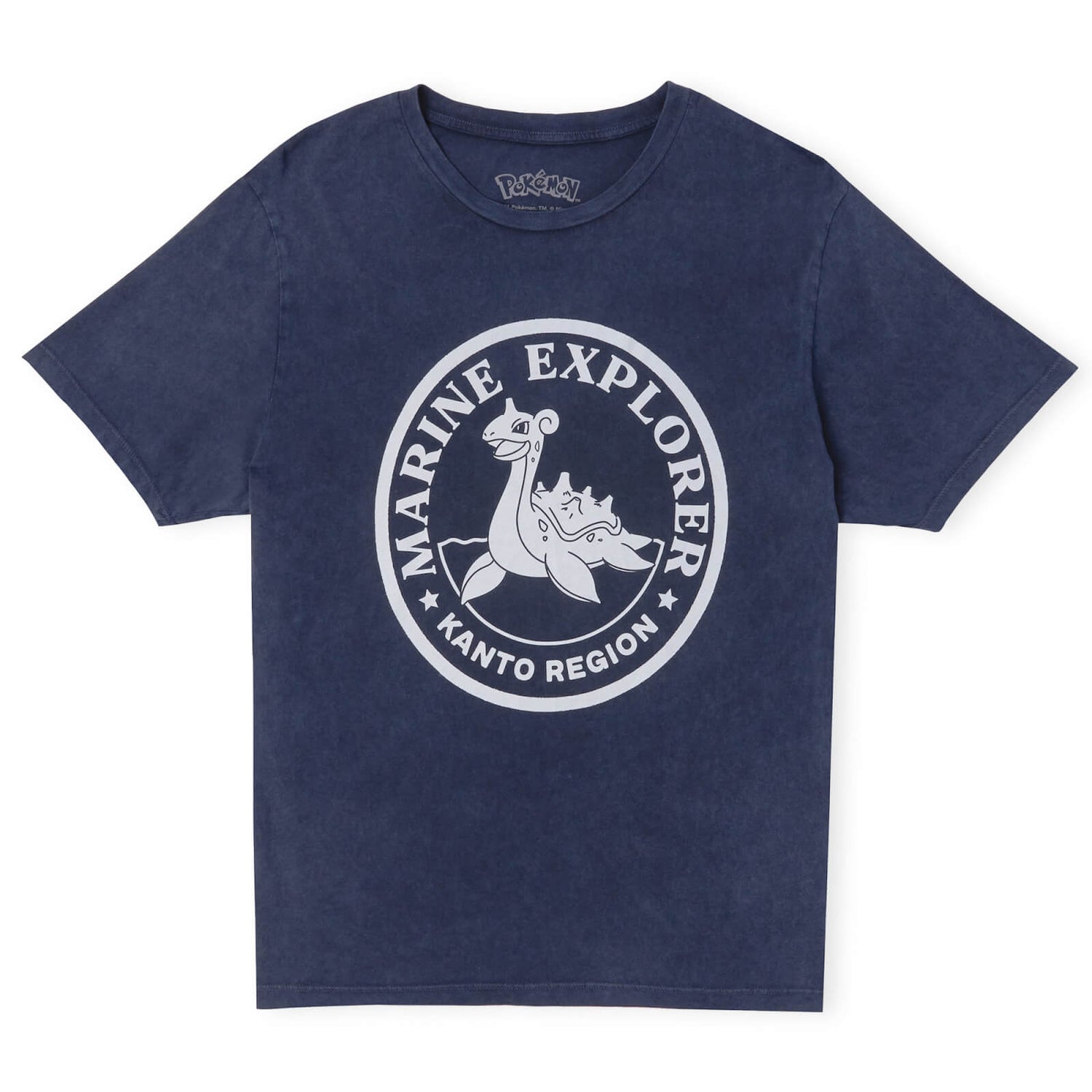 Camiseta unisex Pokémon Marine Explorer - Azul marino Acid Wash
