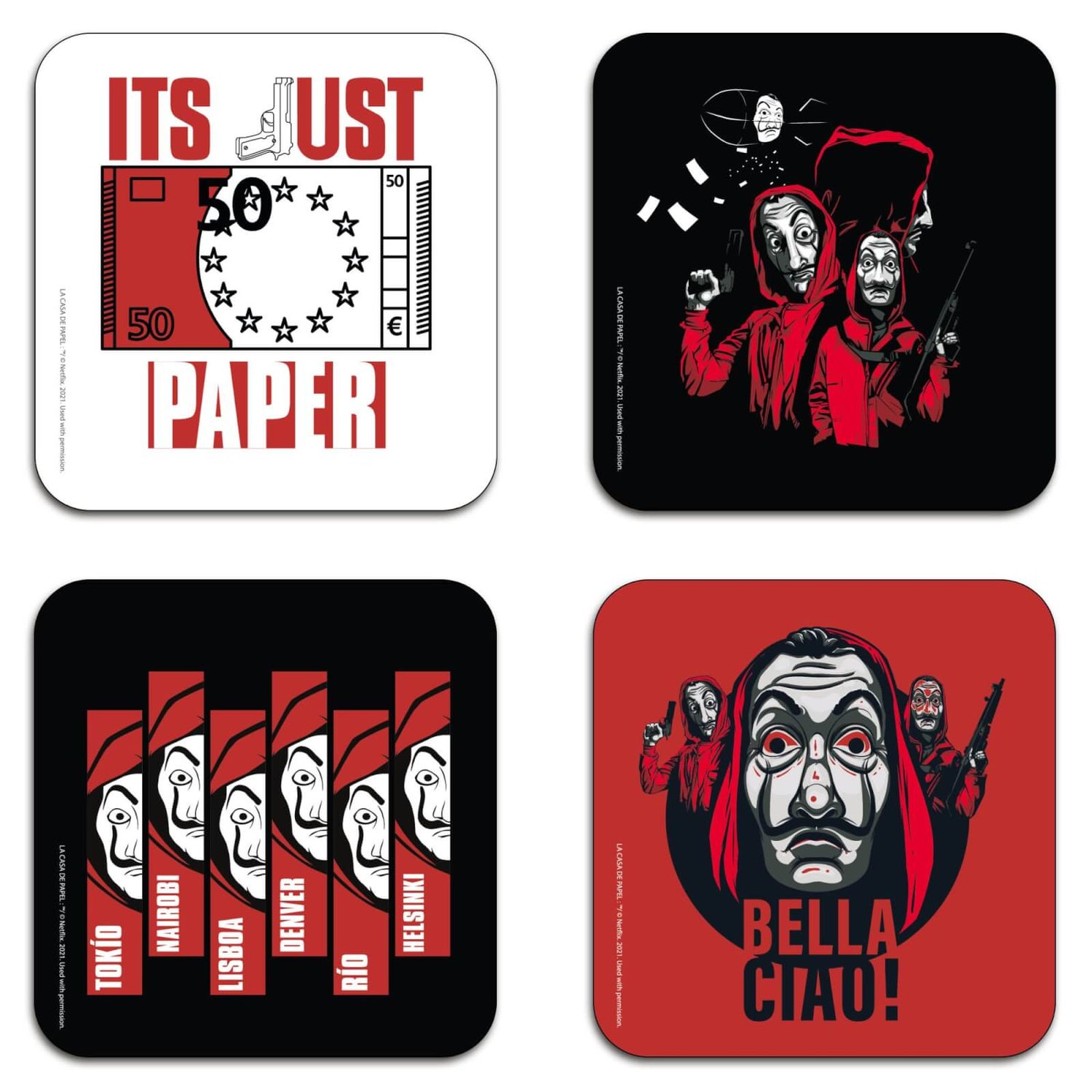 Money Heist Composition Coaster Set