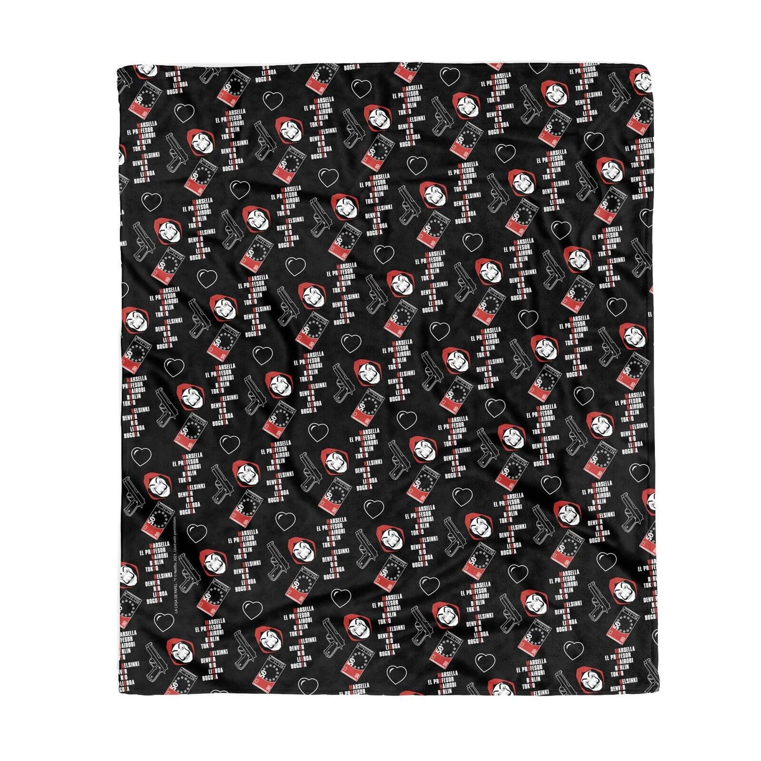 Money Heist Dali Collage Fleece Blanket - Large (150cm x 200cm)