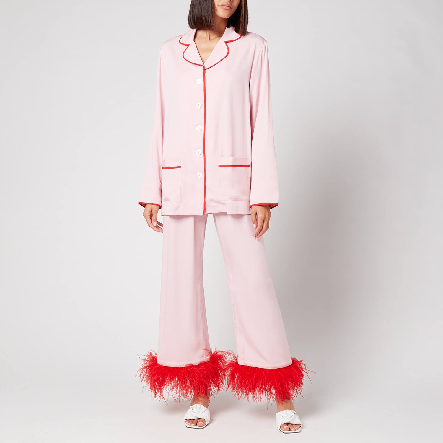 Sleeper Women's Party Pyjama Set With Feathers - Pink