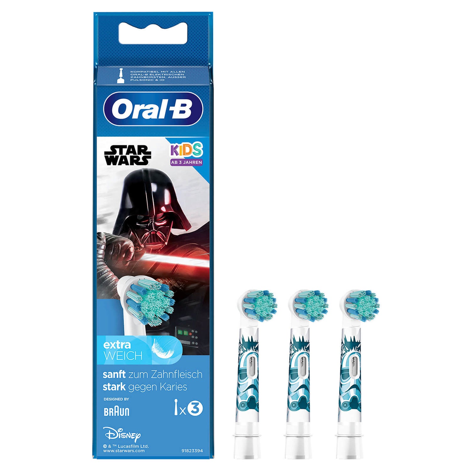 Oral-B Kids Aufsteckbürsten Star Wars, ab 3 Jahren, 3 Stück