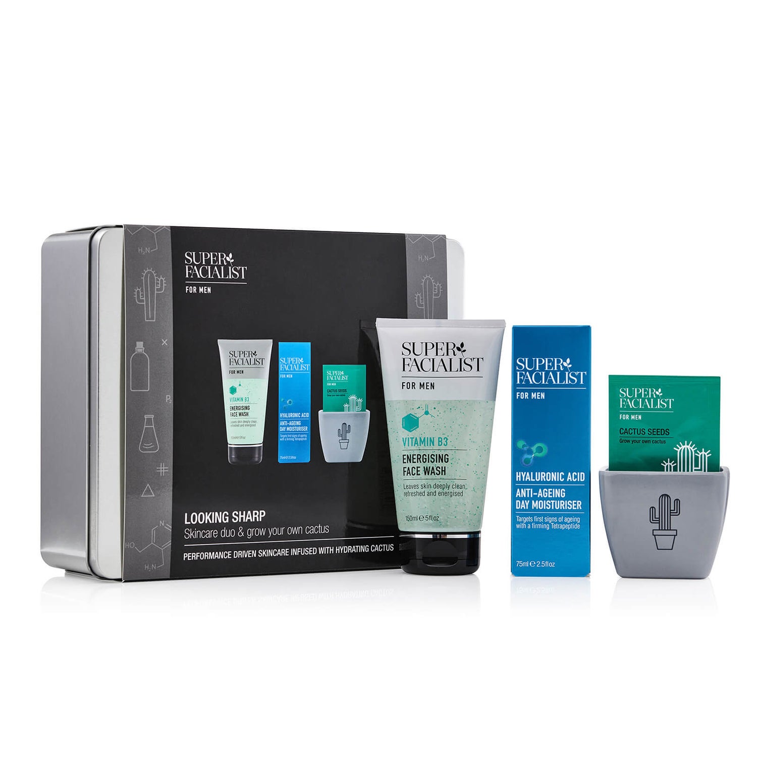 Super Facialist for Men Looking Sharp Cactus Gift Set