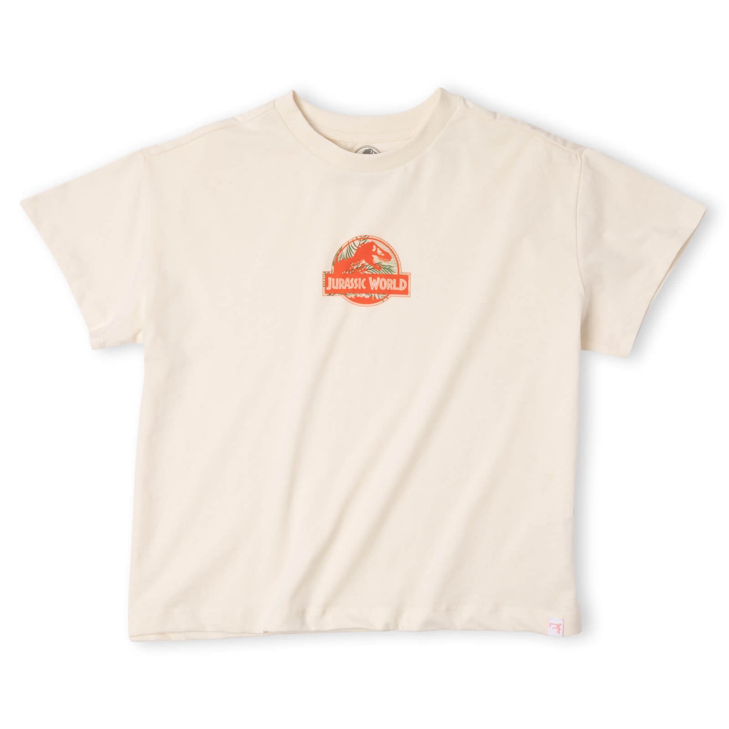 Jurassic World Logo Women's Cropped T-Shirt - Cream