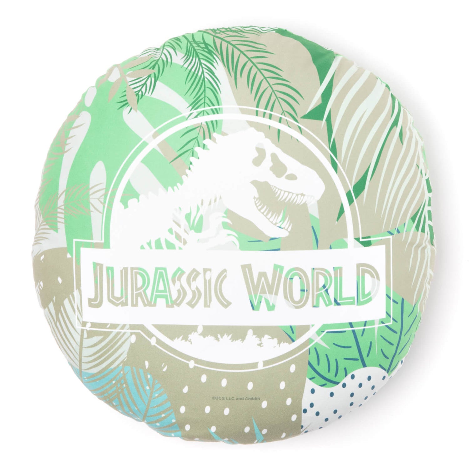 Decorsome x Jurassic World Green Tropical Round Cushion