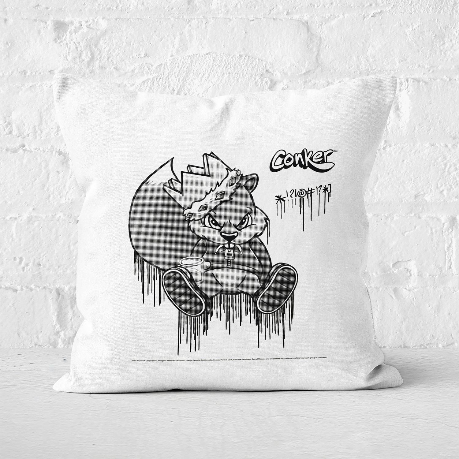 RARE Brand Conker Graffiti Square Cushion