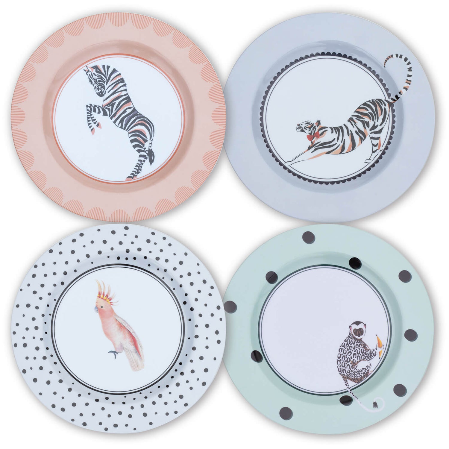 Yvonne Ellen Melamine Animal Small Plates (Set of 4)