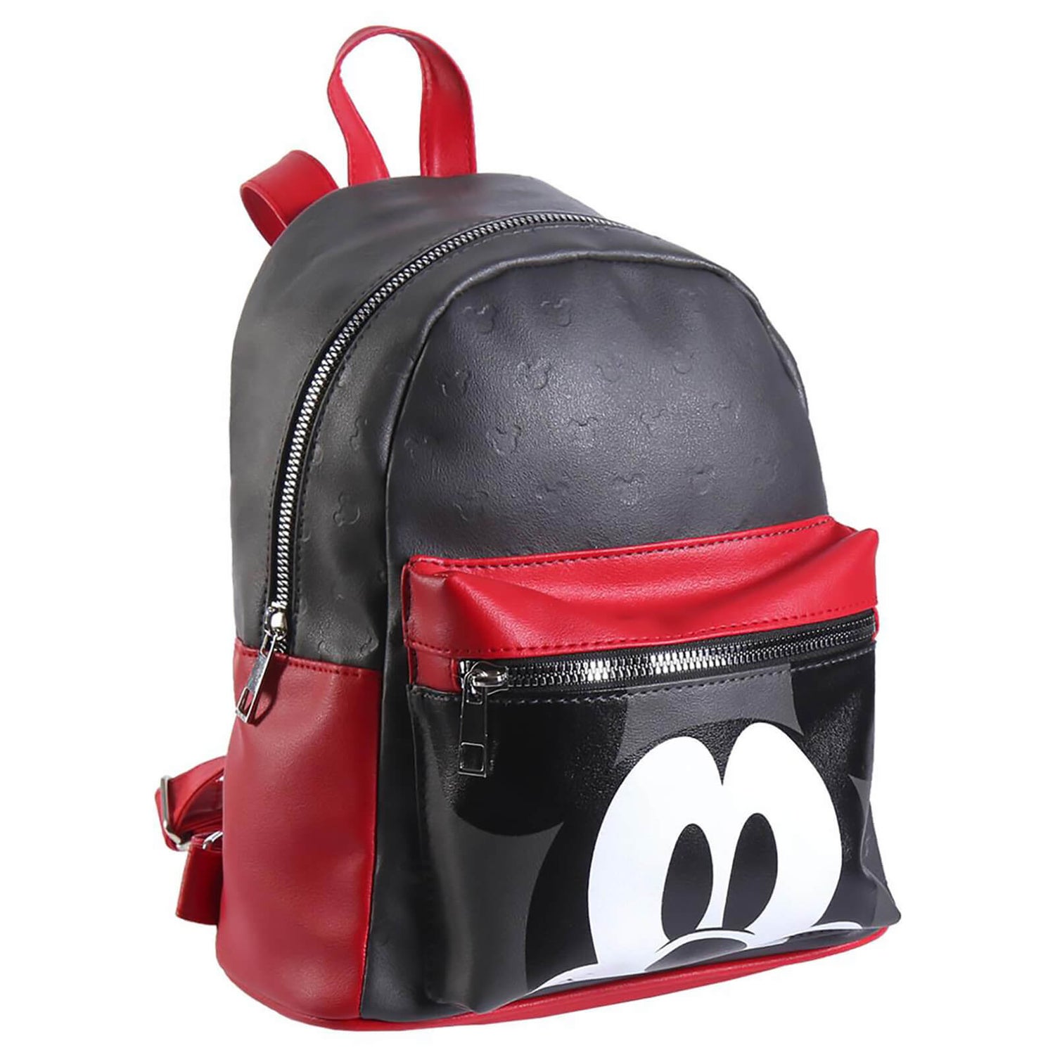 Disney Mickey Mouse Black And Red Faux-Leather Backpack