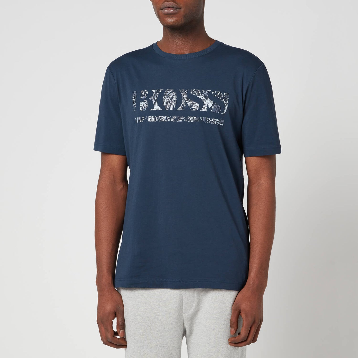 BOSS Green Men's Logo 1 T-Shirt - Navy - S