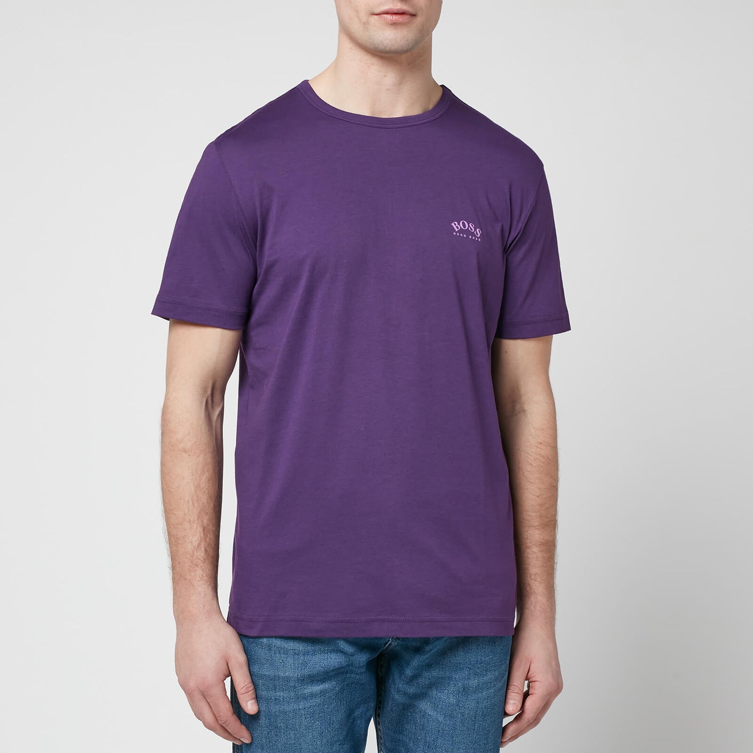 BOSS Green Men's Curved T-Shirt - Dark Purple