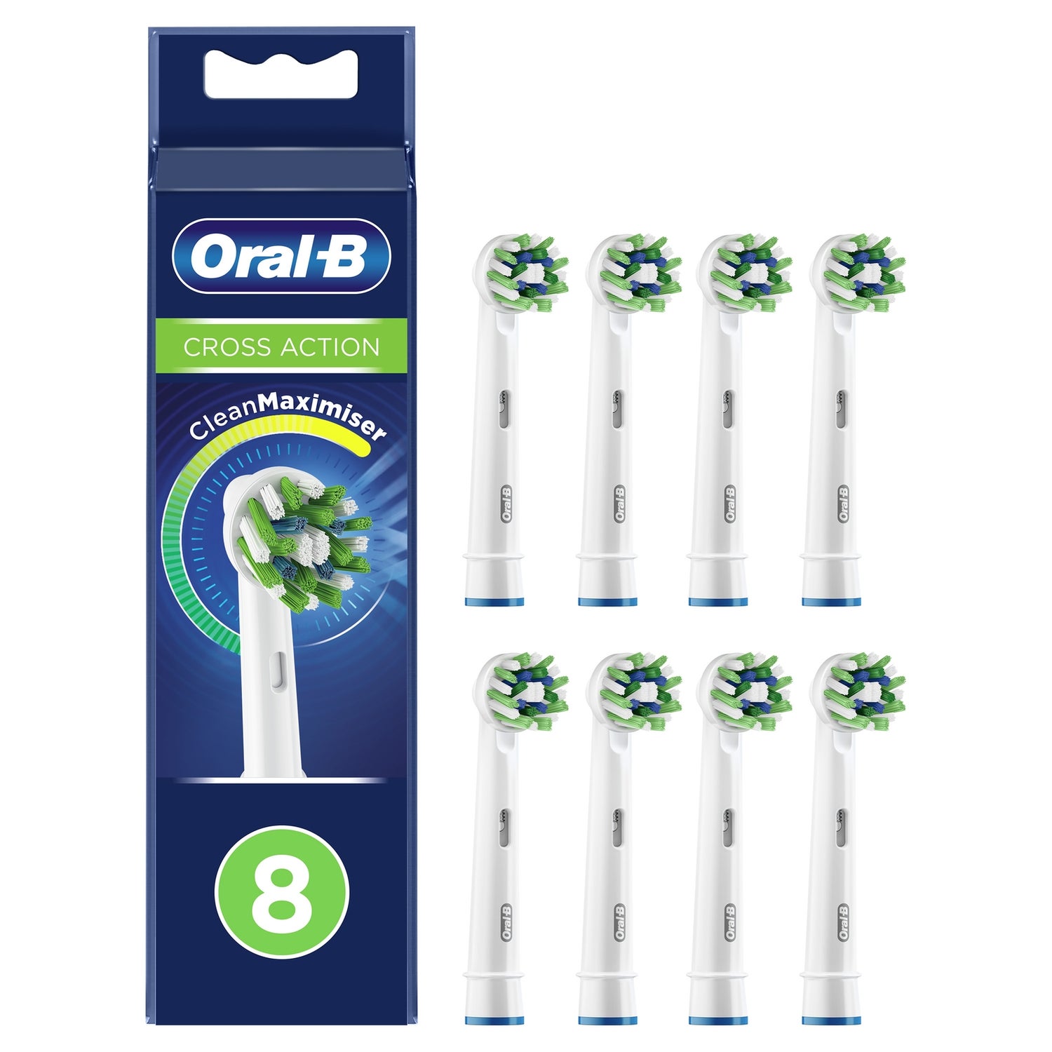 Oral-B Pro CrossAction Opzetborstels Wit, 8 Stuks