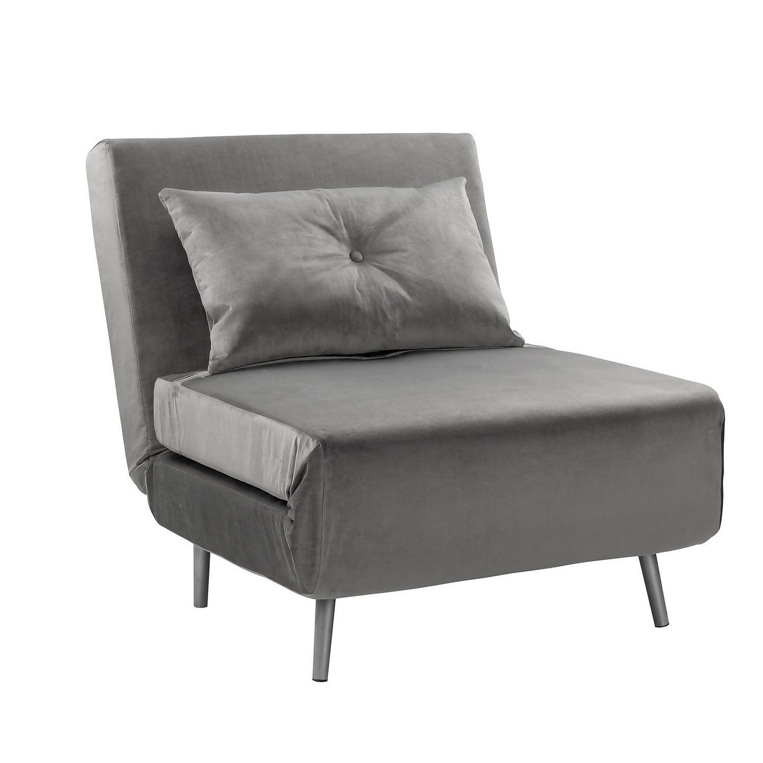 Freya Velvet Folding Chair Bed Grey