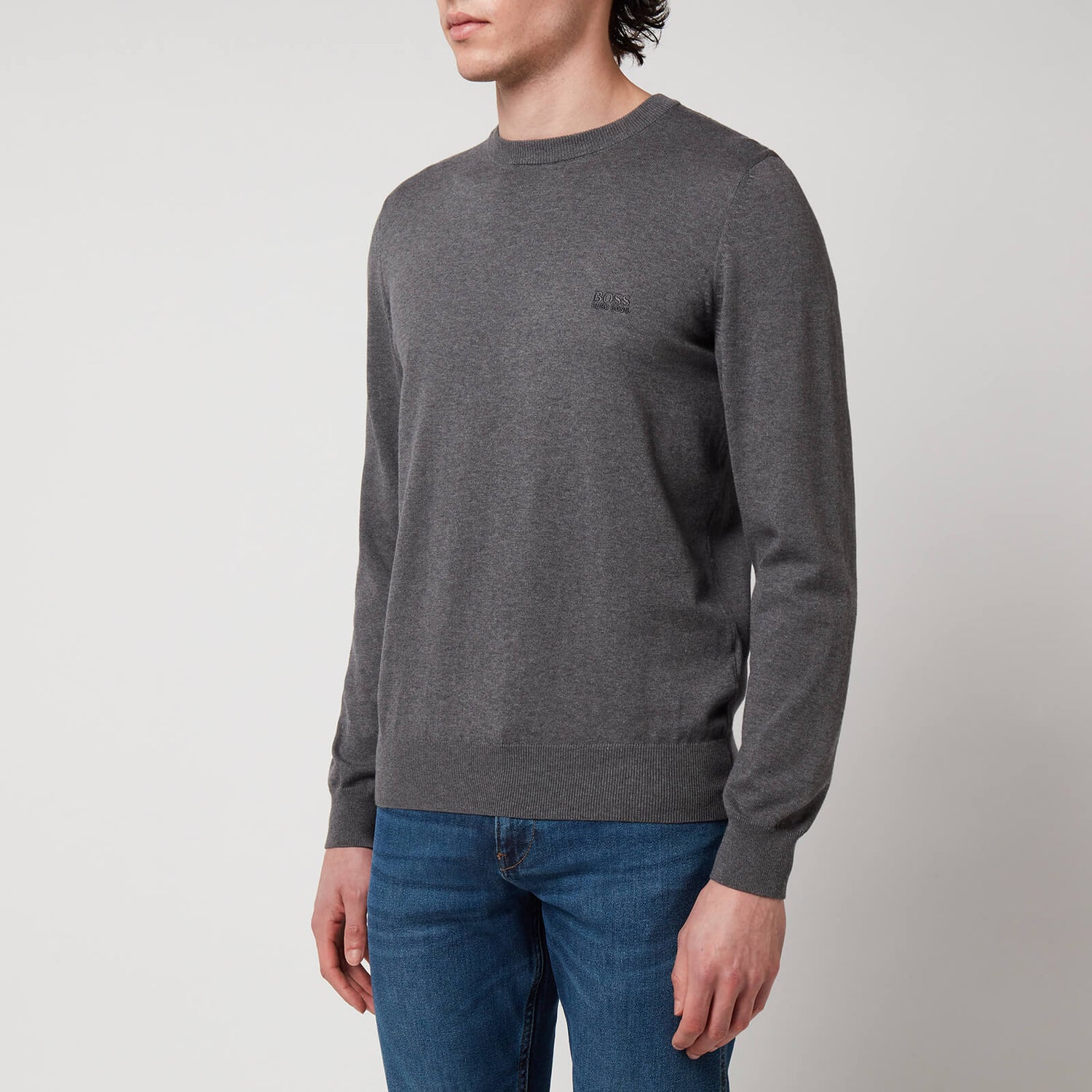 BOSS Black Men's Pacas Crewneck Jumper - Medium Grey