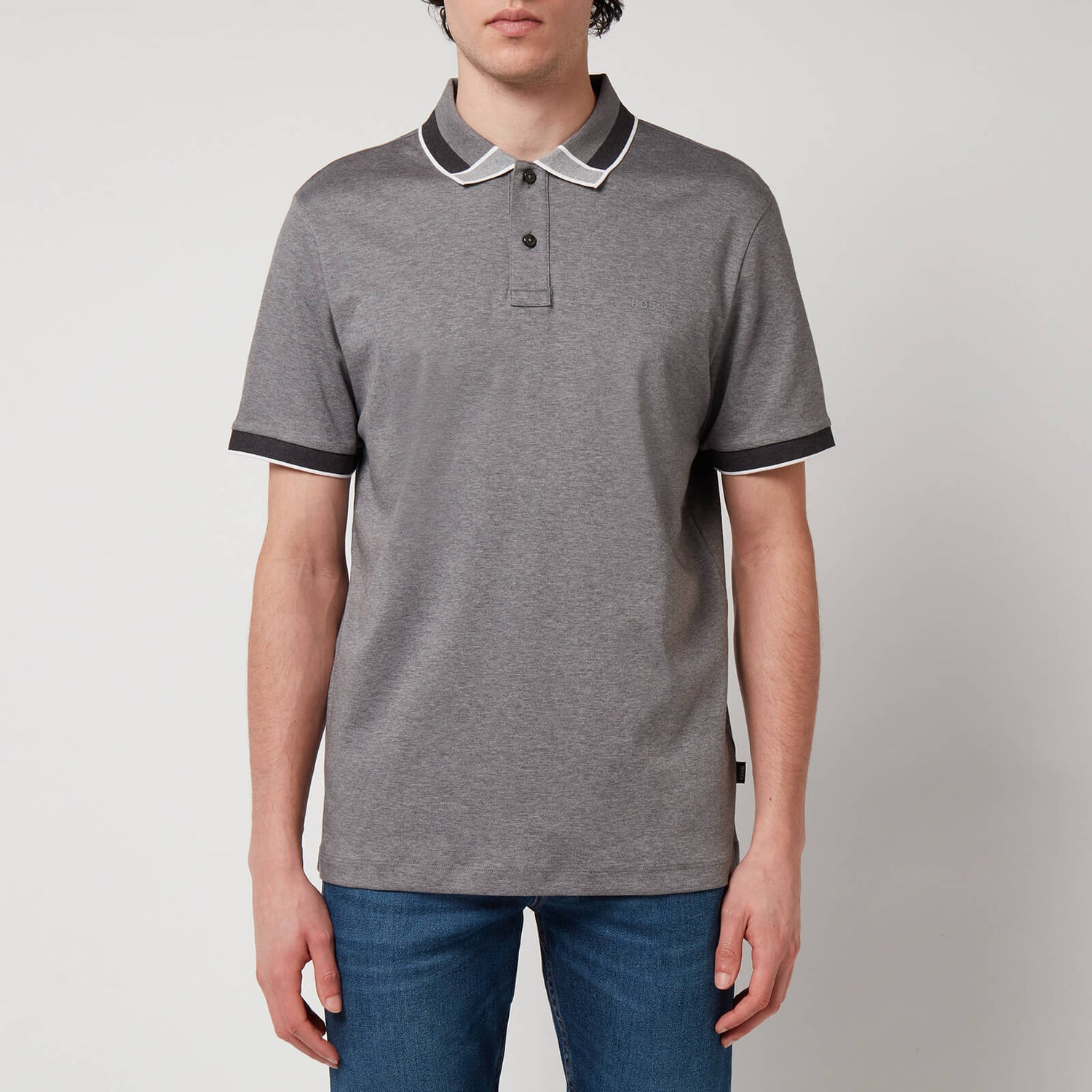 BOSS Smart Casual Men's Parlay Polo Shirt - Medium Grey - M