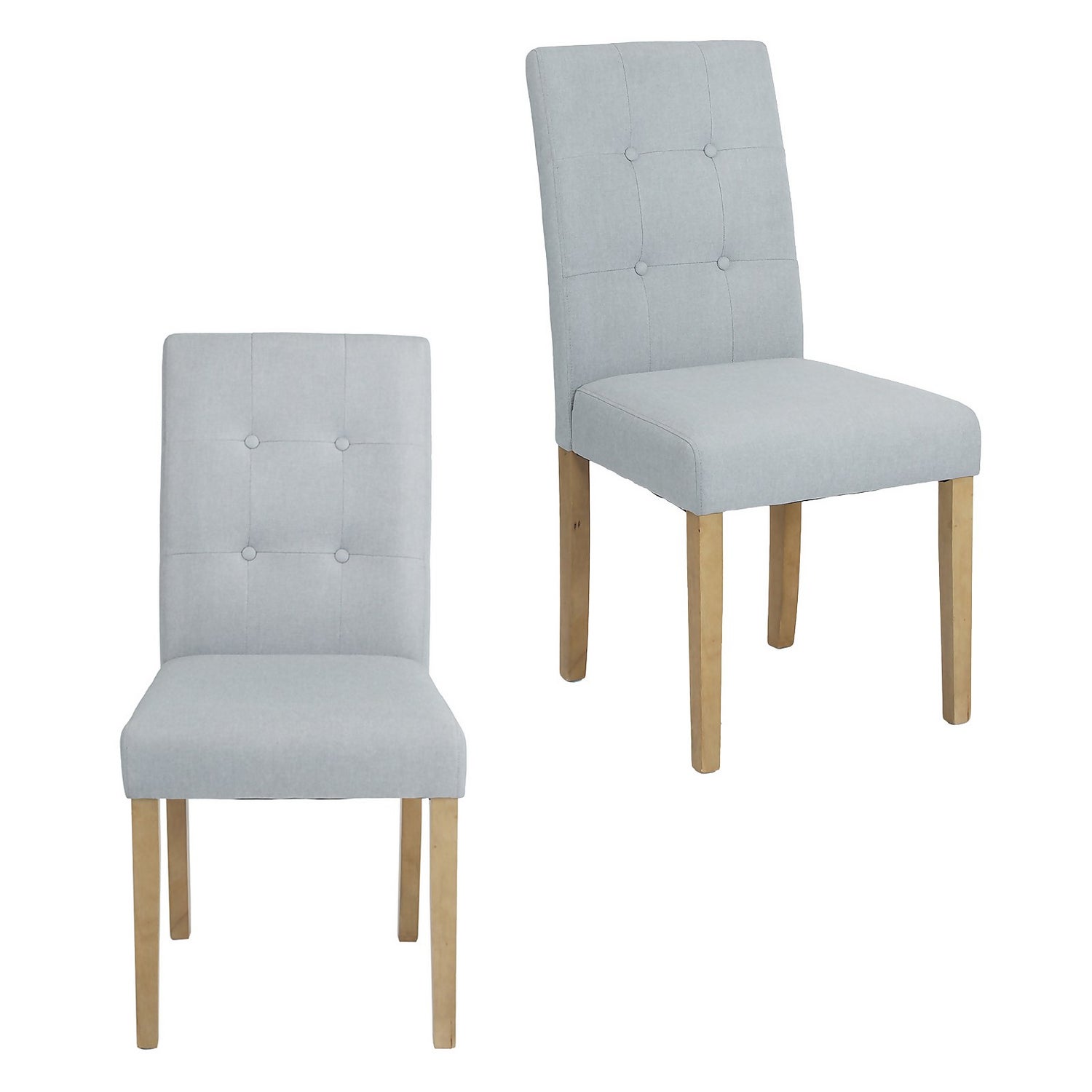 Rowan Dining Chair Set of 2 Grey Homebase