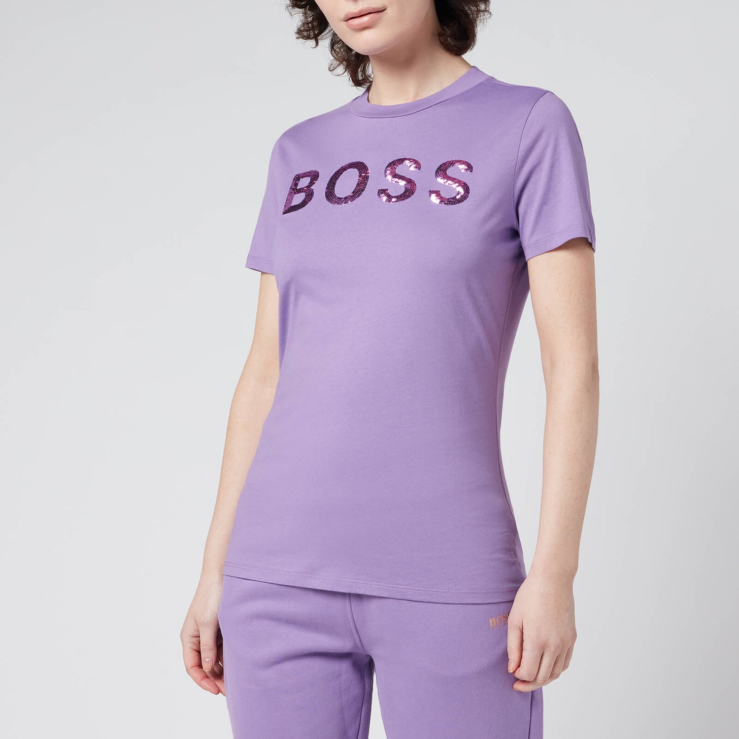 BOSS Women's Elogo_4 T-Shirt - Open Purple