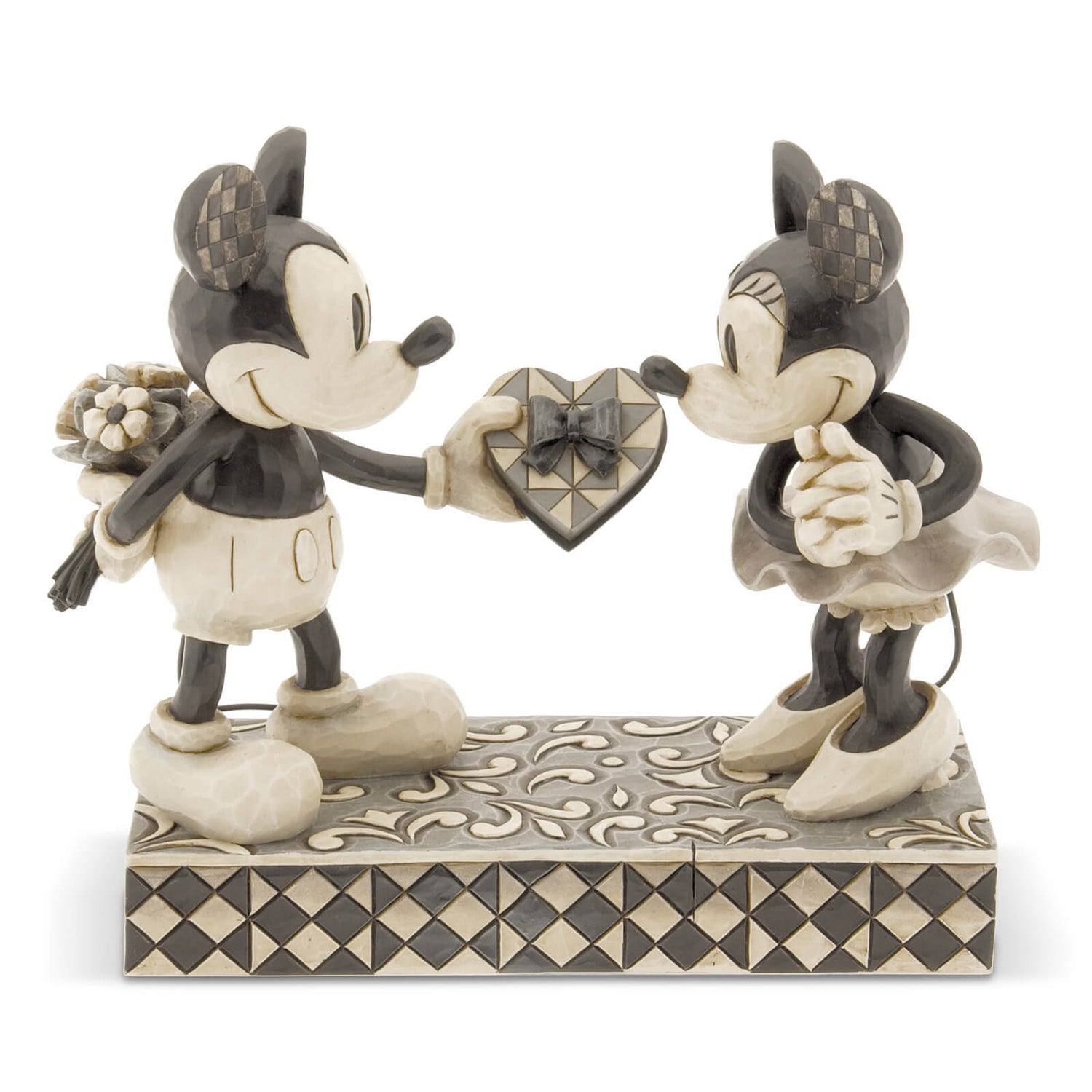 Disney Traditions Real Sweetheart Mickey & Minnie Black and White Figurine