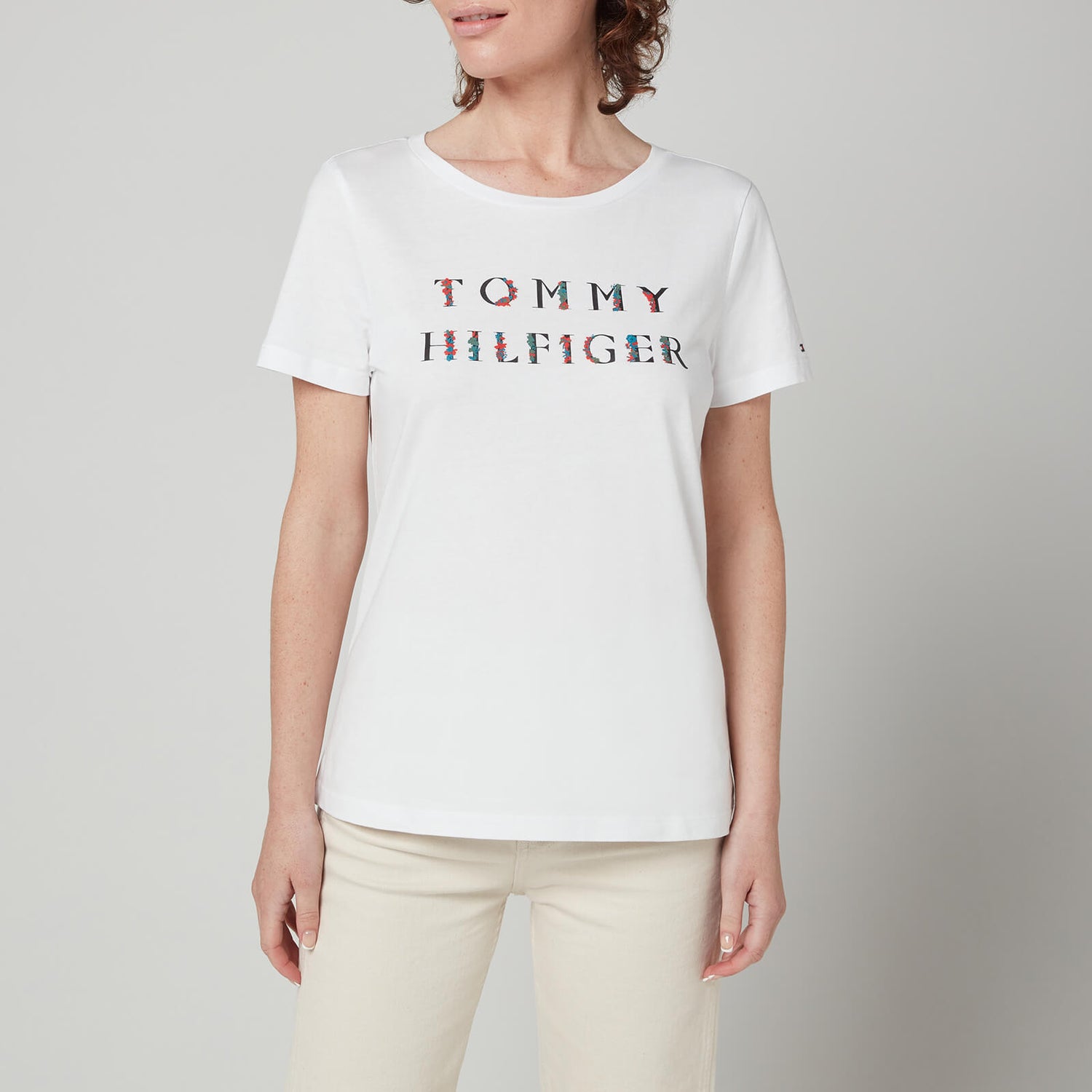 Tommy Hilfiger Women's Crv Floral T-Shirt - White - XS