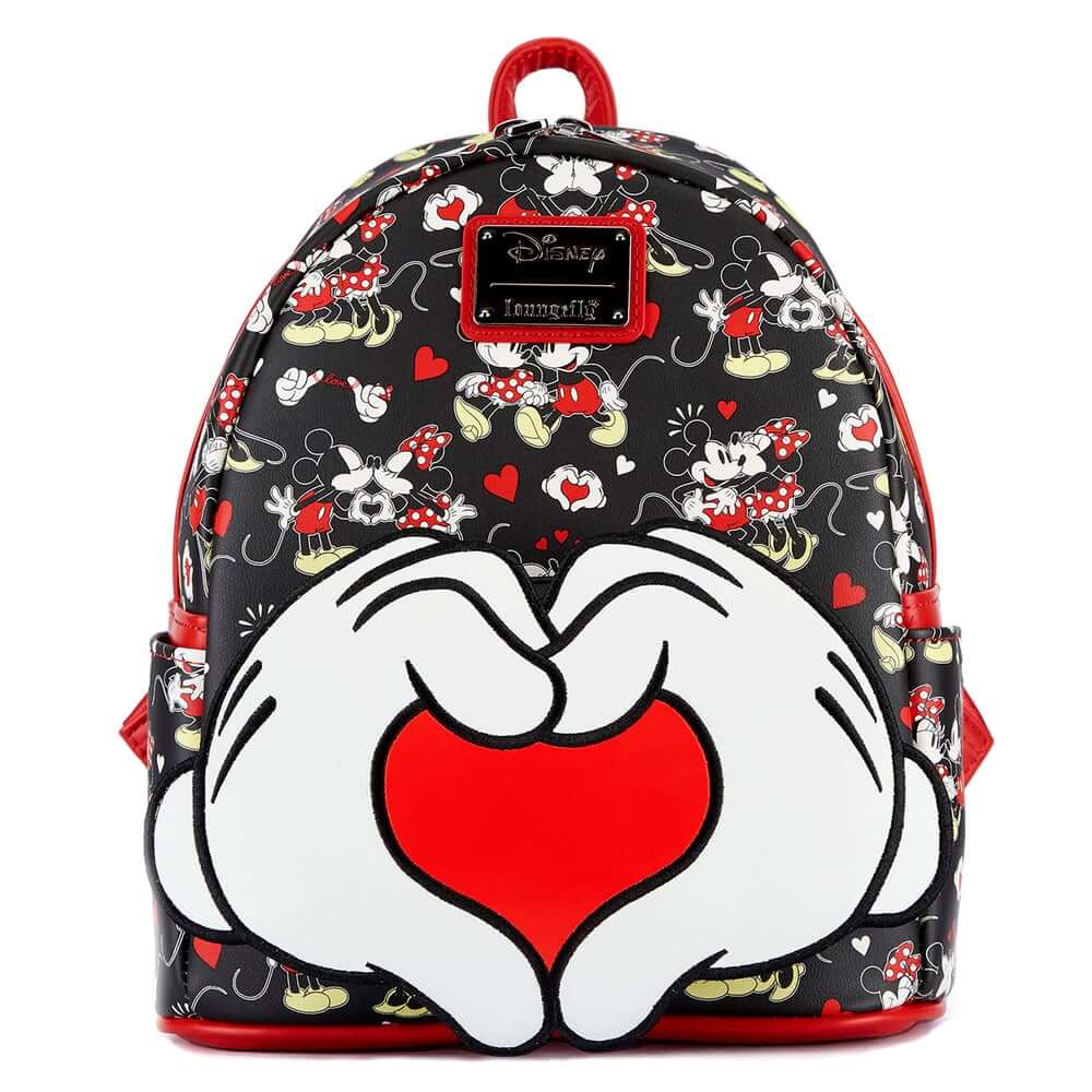 Loungefly Disney Mickey And Minnie Heart Hands Mini Backpack