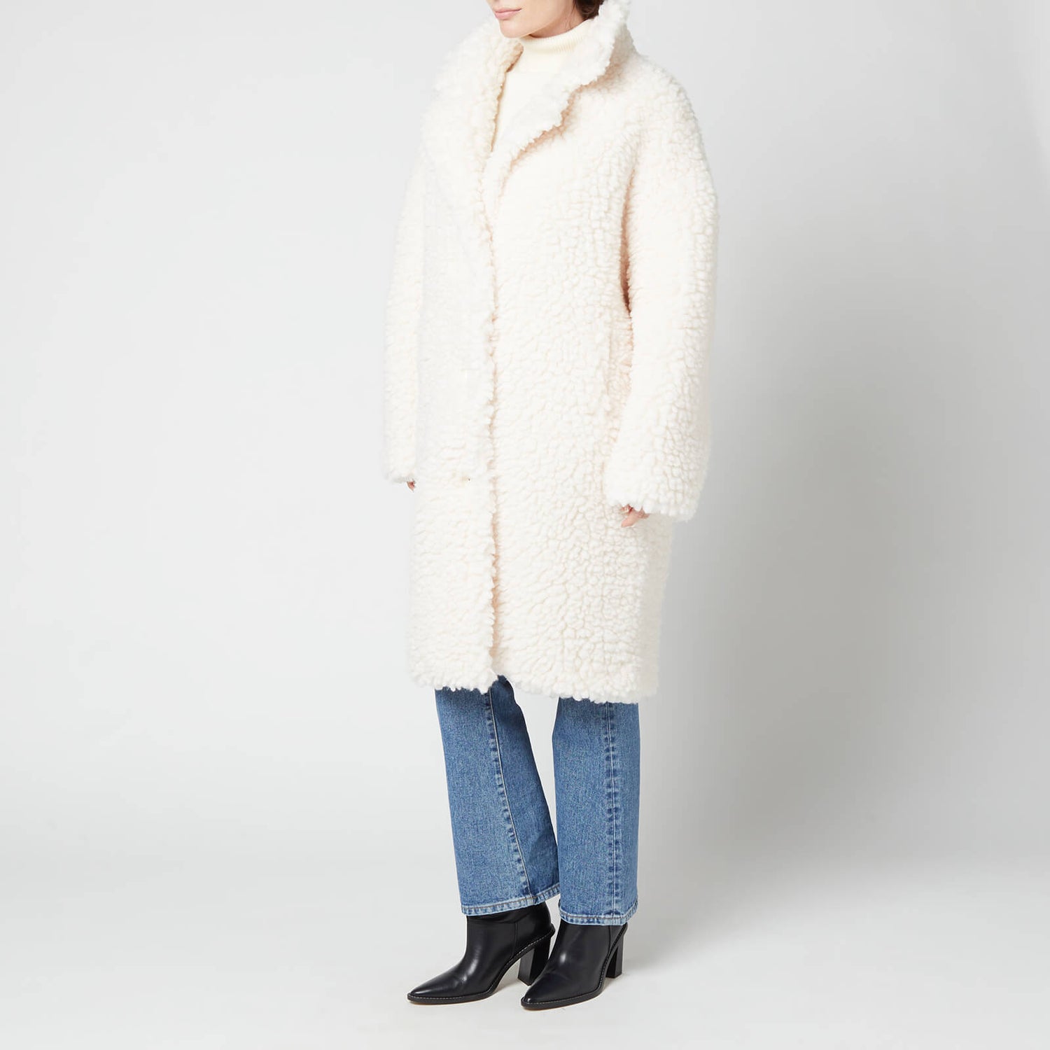 Stand Studio Women's Anika Faux Fur Cloudy Coat - Off White - FR 38/UK 10