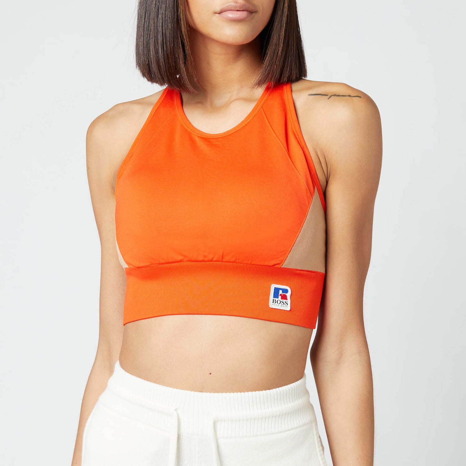 BOSS X Russell Athletic Women's Eamina Sports Bra - Bright Orange