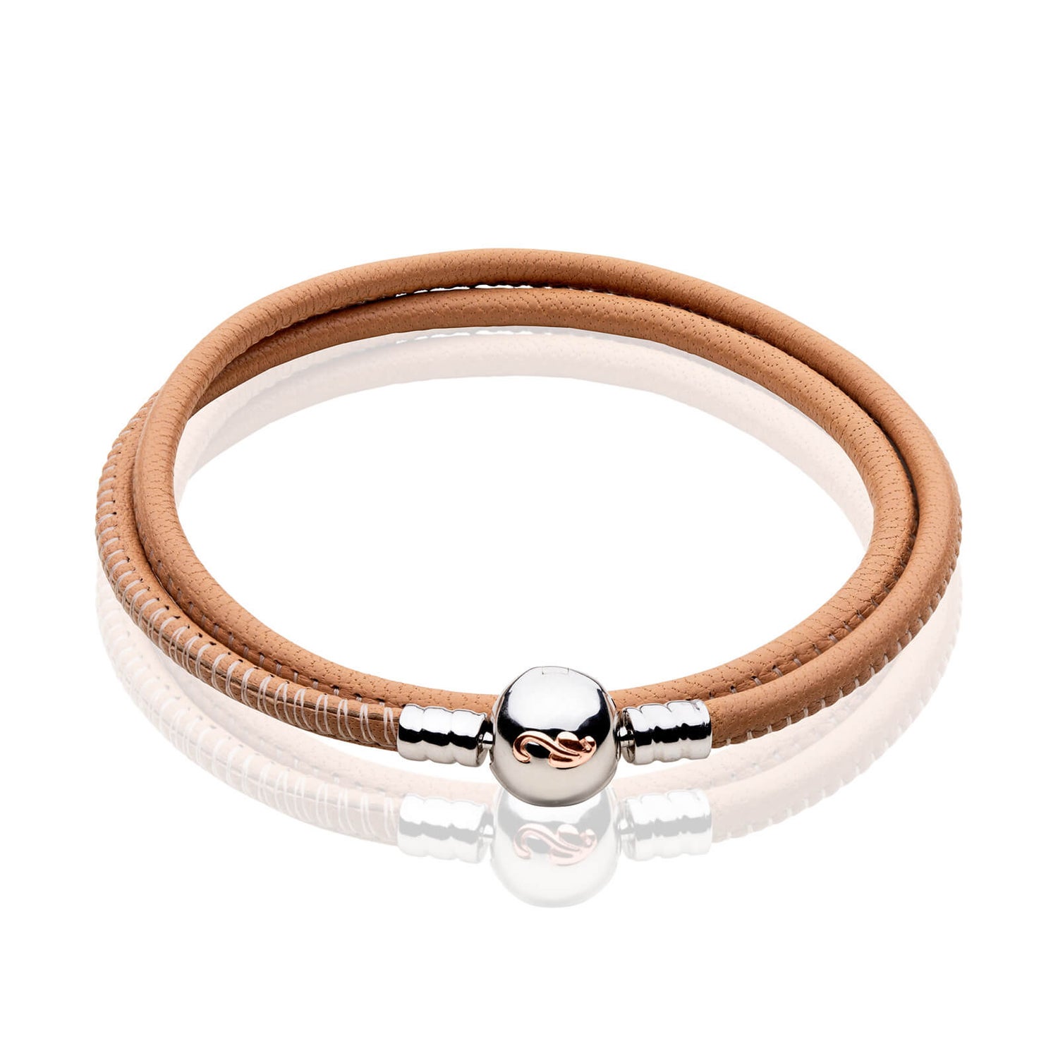 Pandora golden online tan leather bracelet