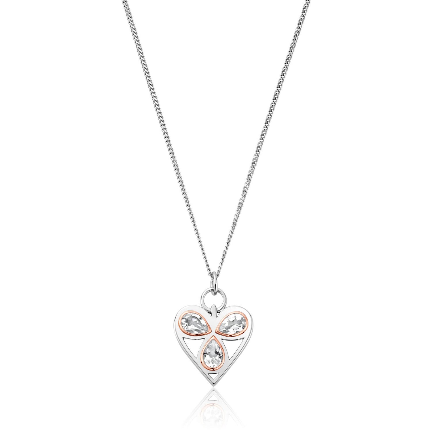 Clogau 9ct Rose Gold And Sterling Silver Clogau Heart Pendant 3.4 Grams 375-925. 