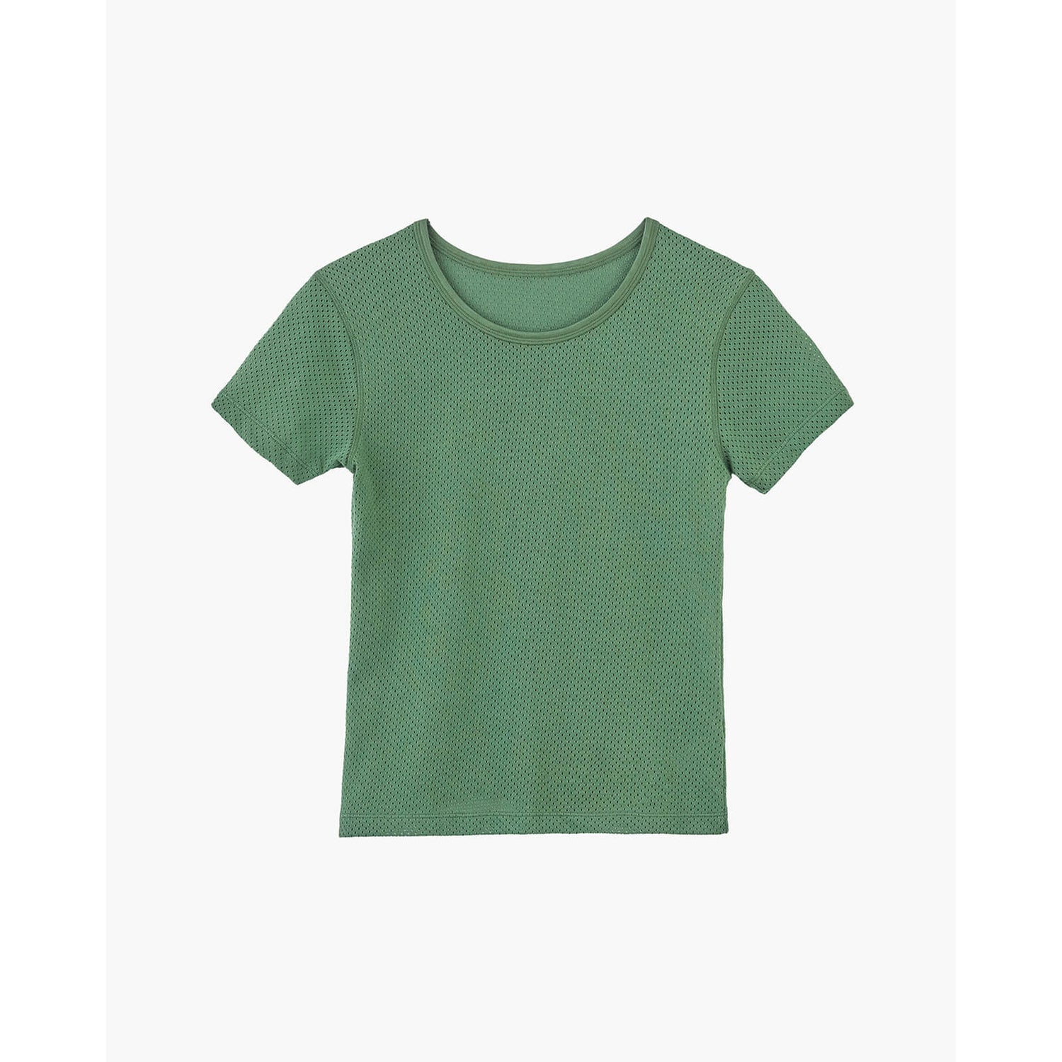 Les Girls Les Boys Women's Cotton Perforated Baby Tee - Green - XS