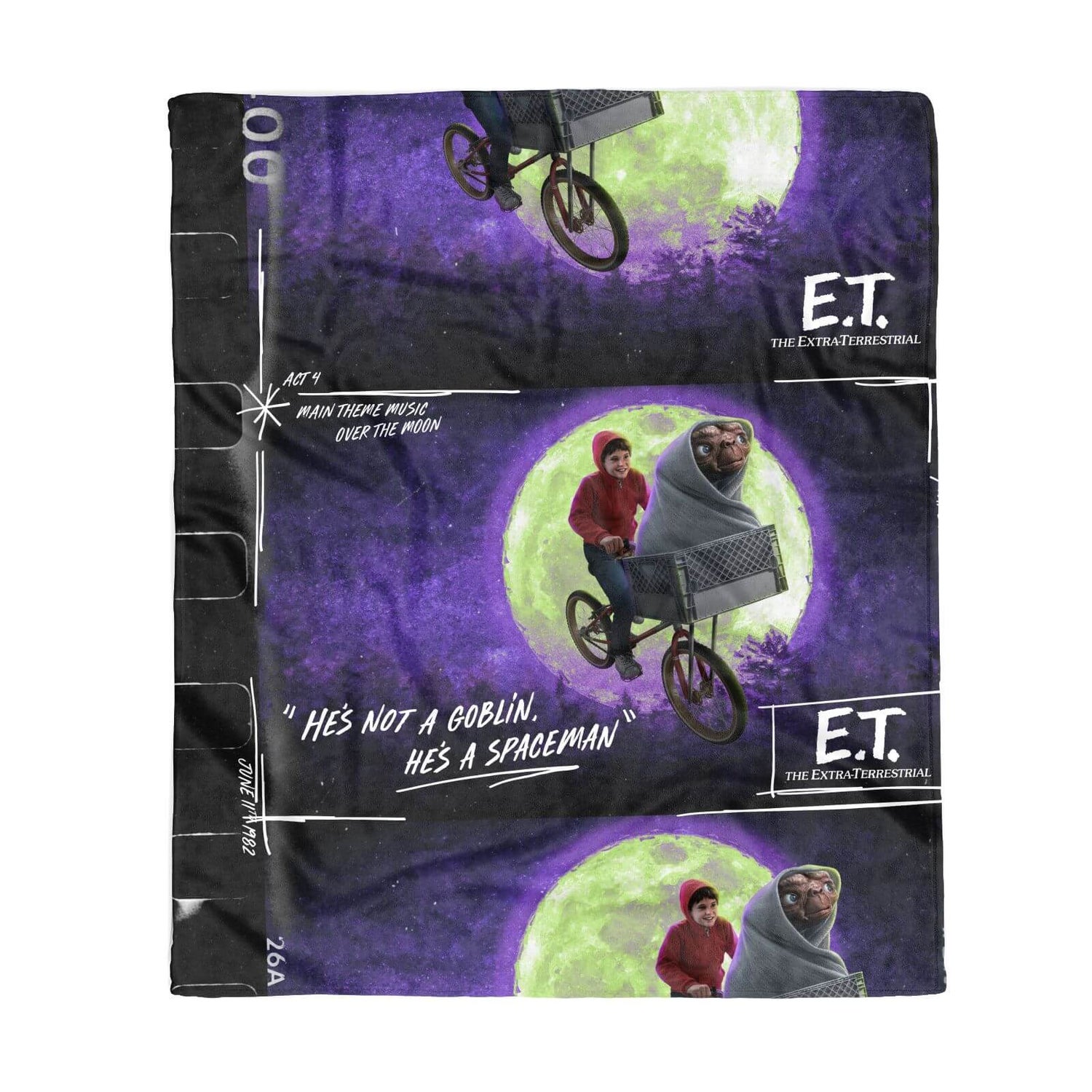 E.T. the Extra-Terrestrial Film Reel Fleece Blanket - Large (150cm x 200cm)
