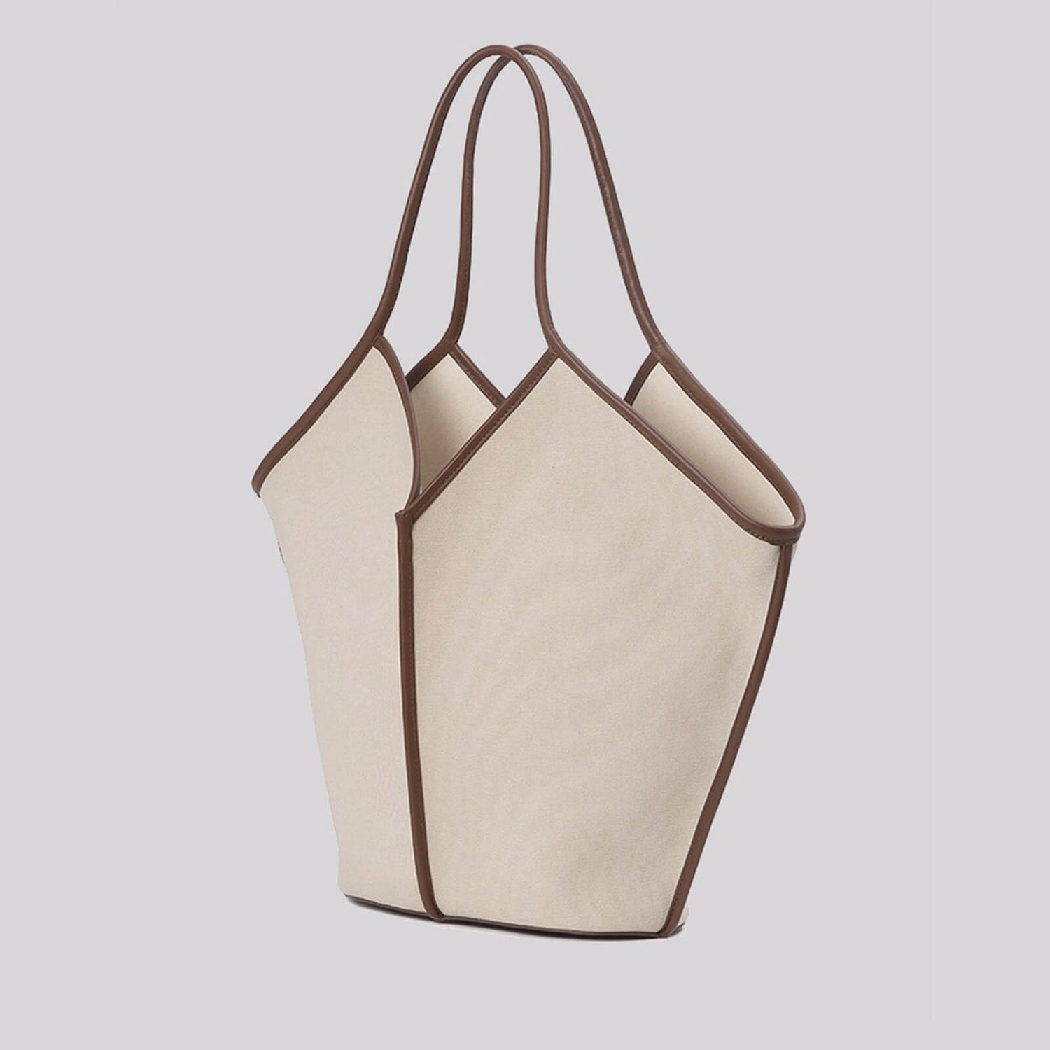 Hereu Women's Calella Leather-Trimmed Canvas Tote Bag - Beige/Chestnut