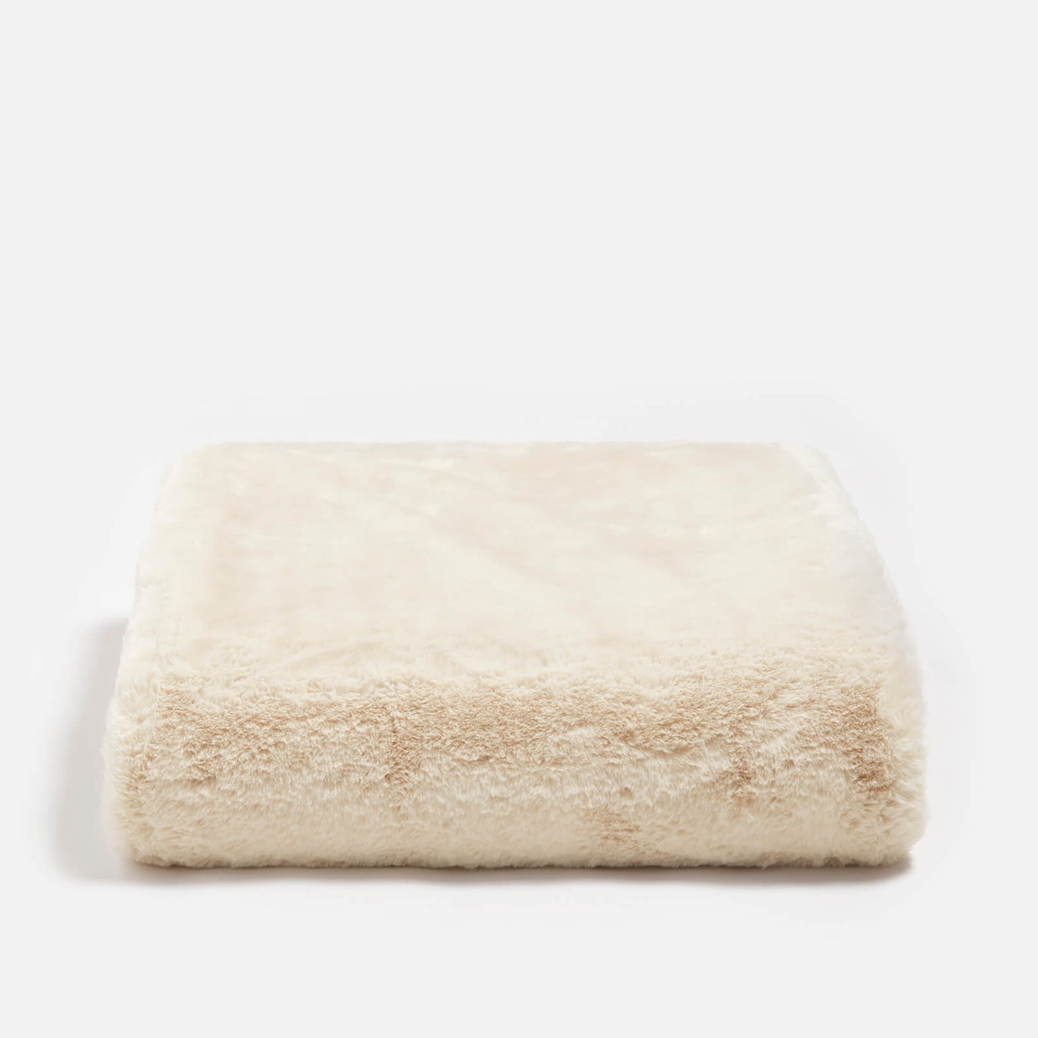 ïn home Recycled Polyester Faux Fur Throw - Ivory