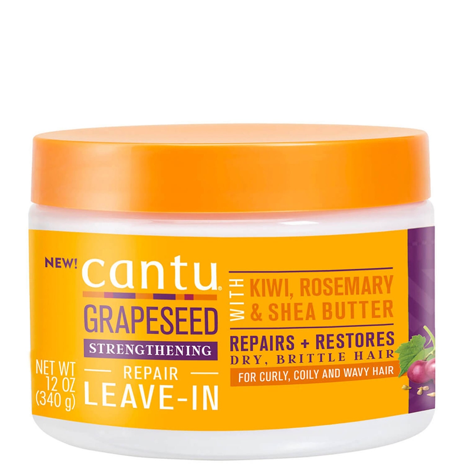 Несмываемый кондиционер для волос Cantu Grapeseed Repair Leave in Conditioner, 340 г
