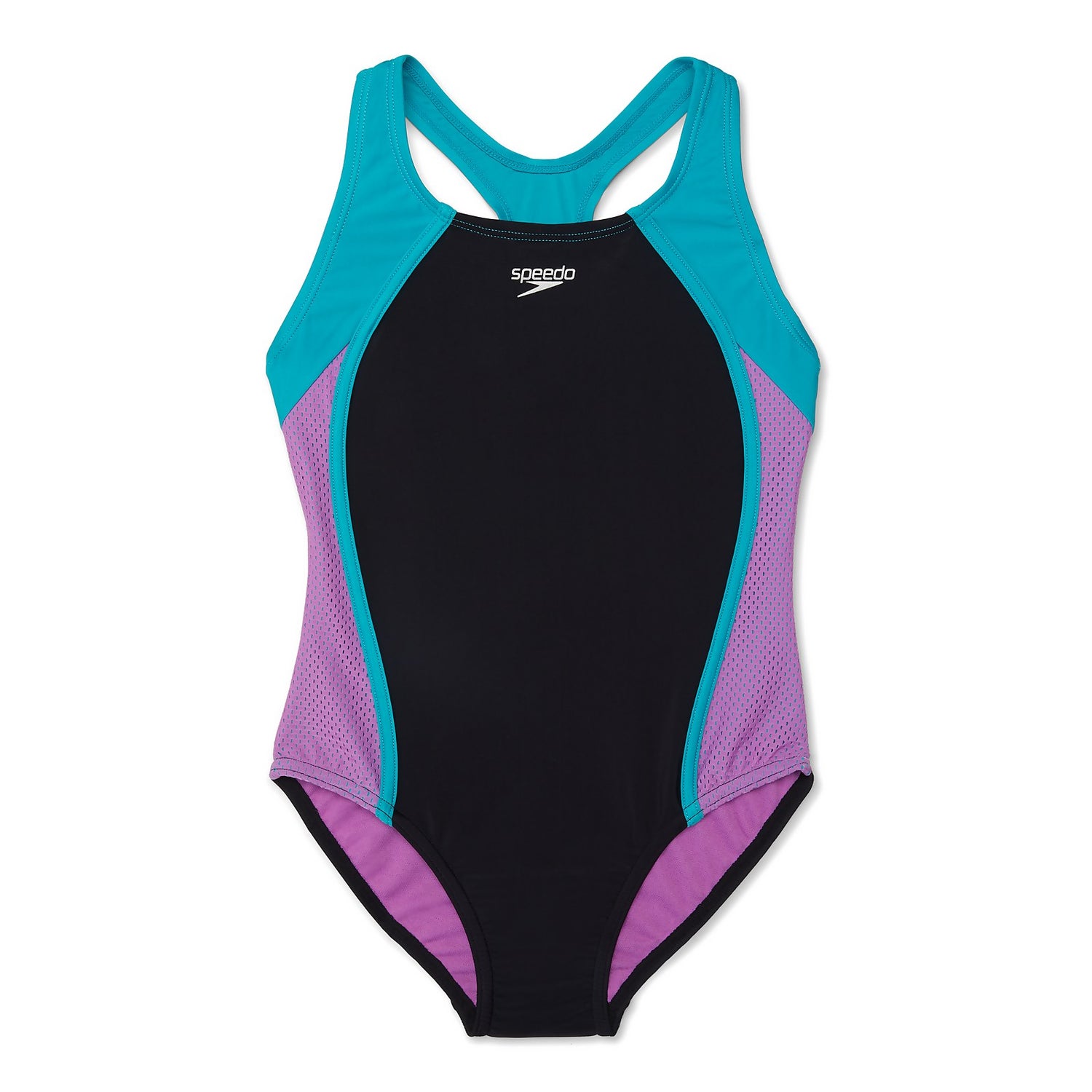 Mesh Splice Thick Strap One Piece Speedo USA