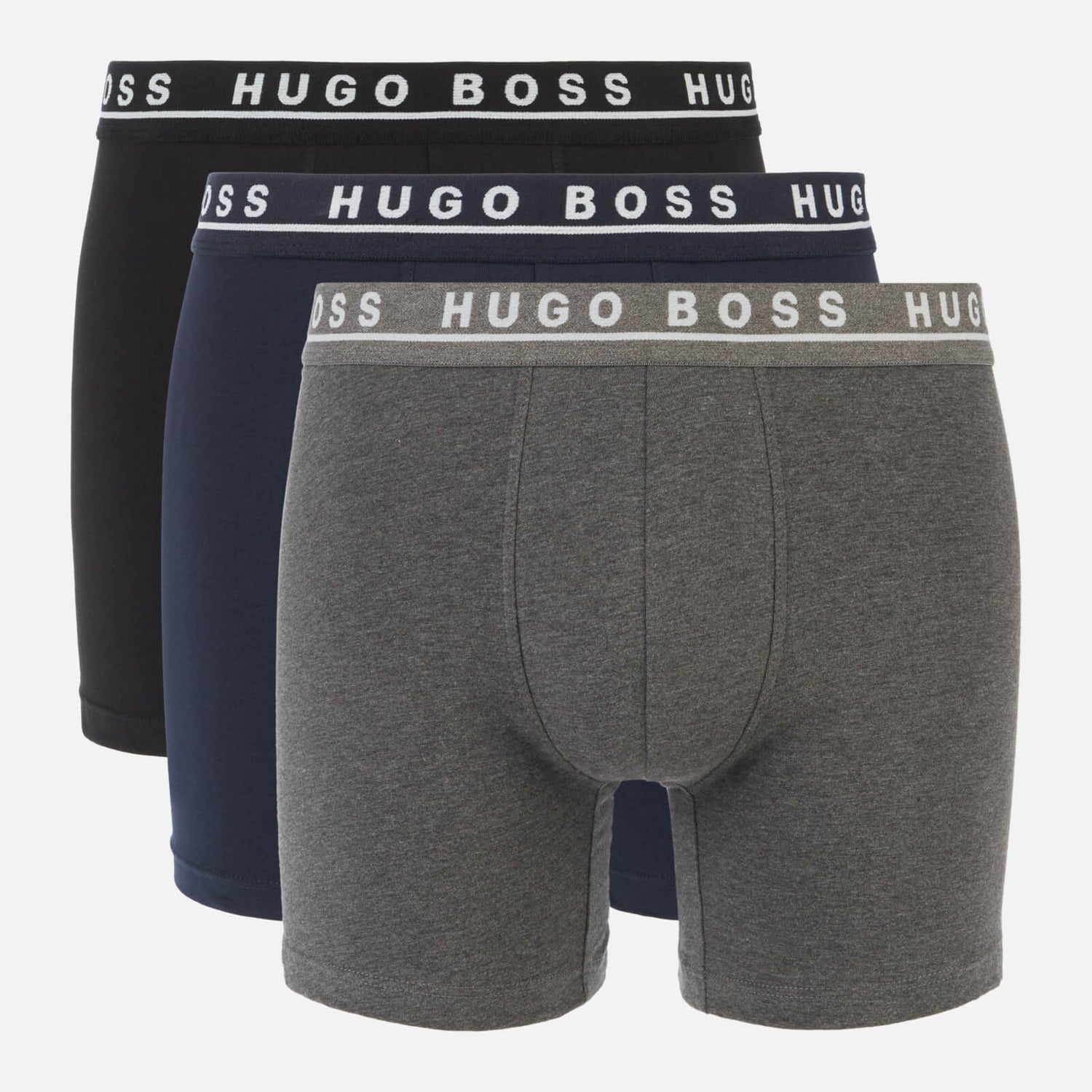 BOSS Bodywear Men's 3-Pack Boxer Briefs - Black/Charcoal/Navy