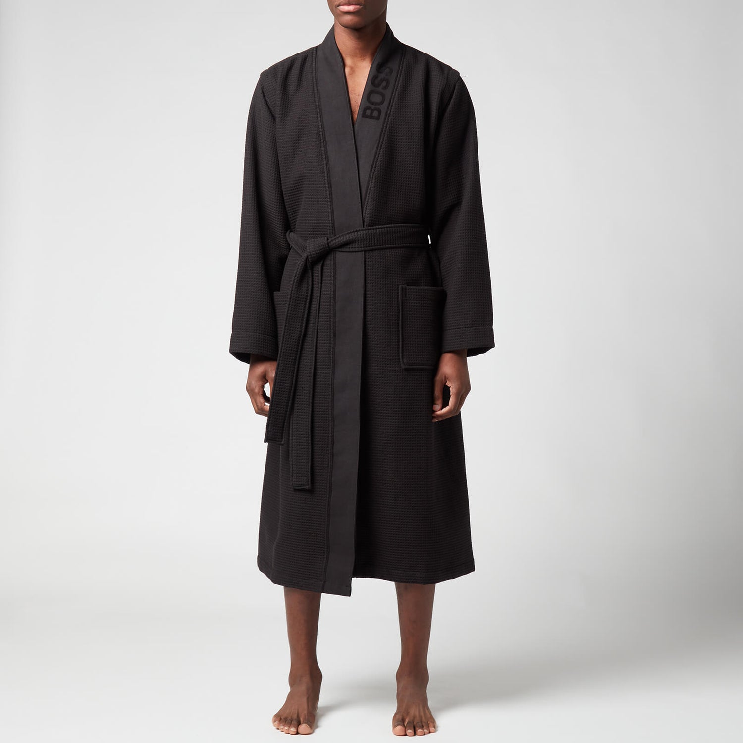 BOSS Bodywear Men's Waffle Kimono - Black - M